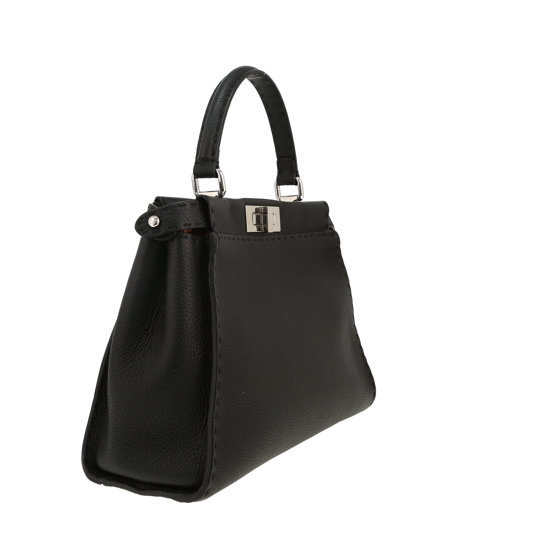 Fendi  Peekaboo handbag  in black grained leather