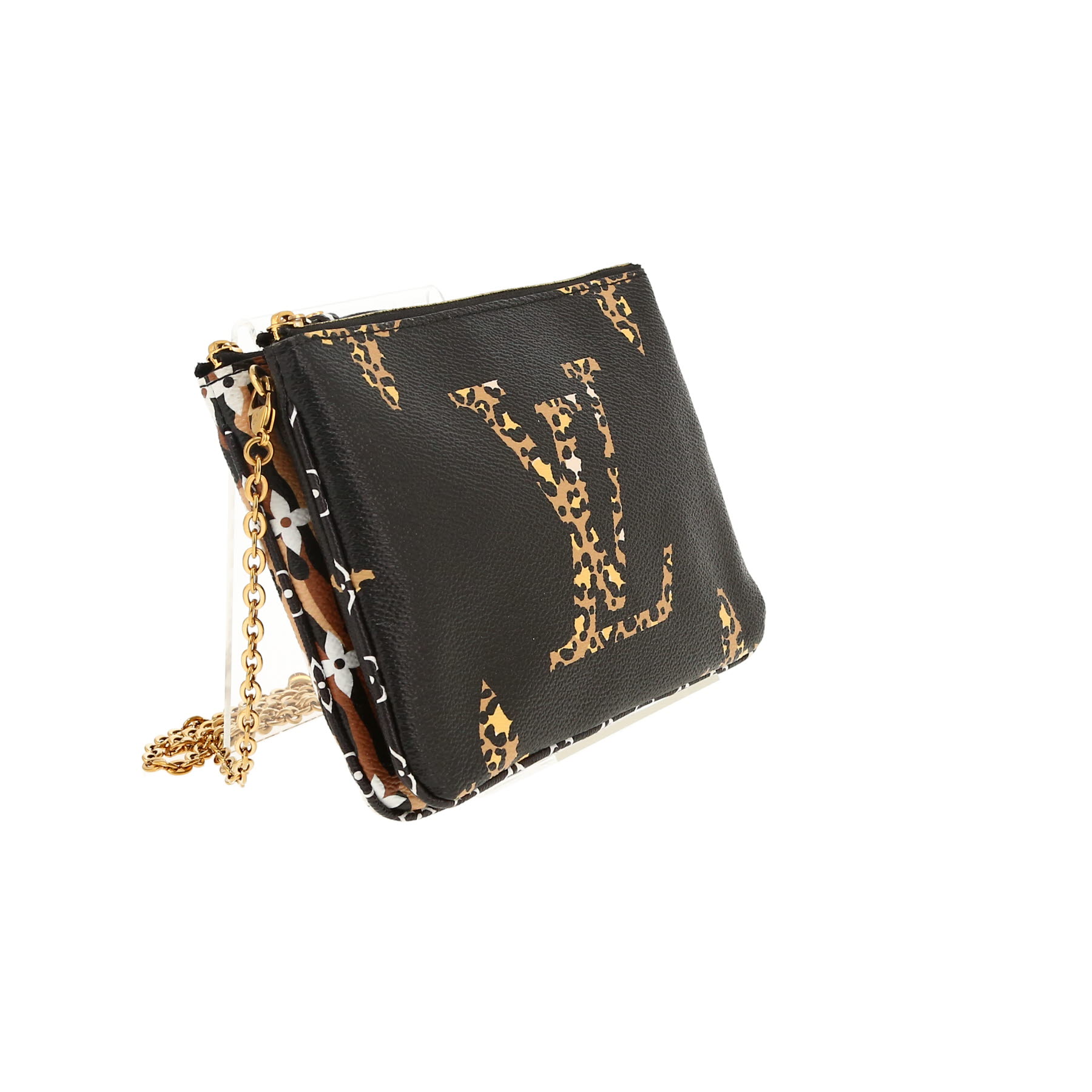 Louis Vuitton  Double Zip shoulder bag  in black monogram Jungle canvas