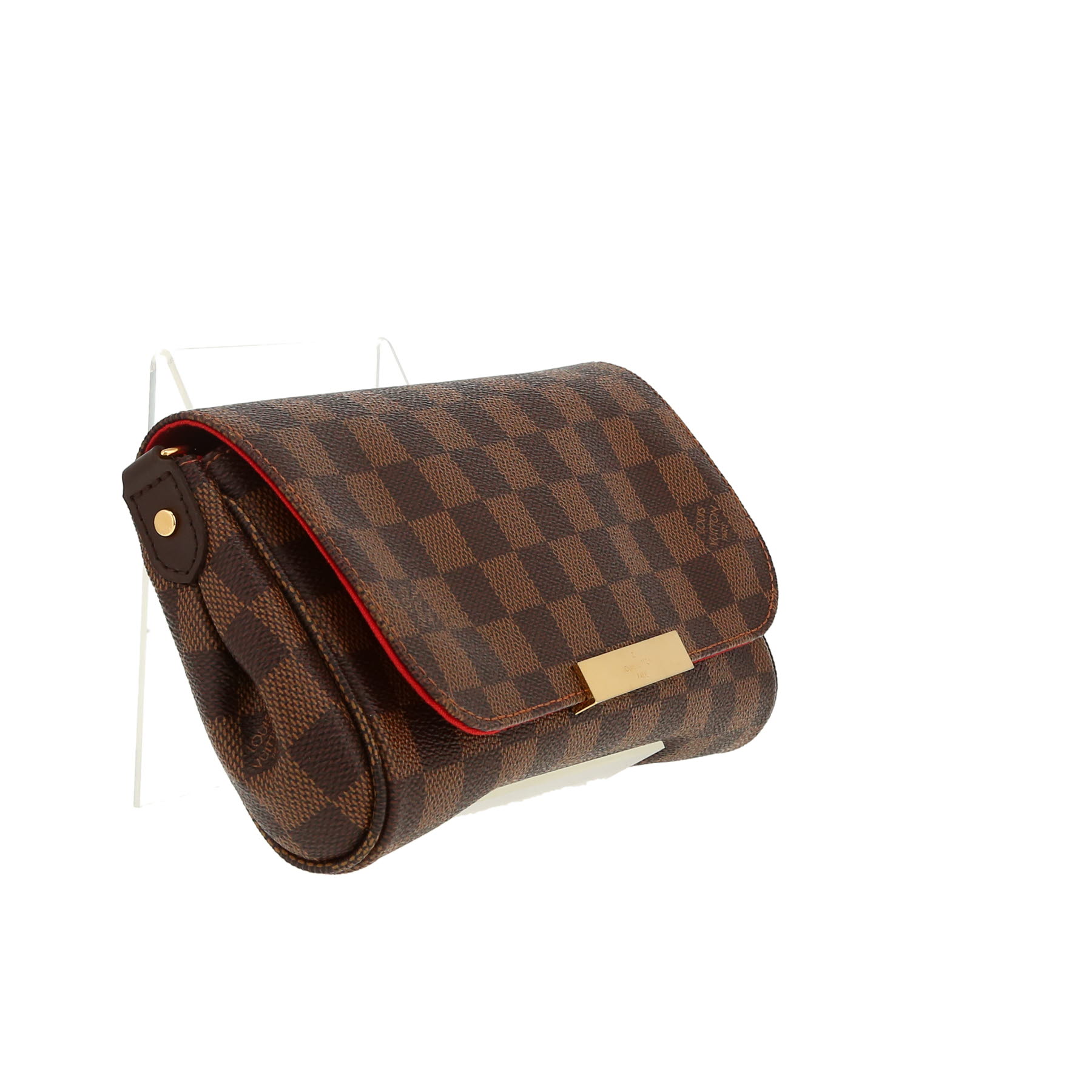 Bolso bandolera Louis Vuitton  Favorite en lona a cuadros ébano y cuero marrón