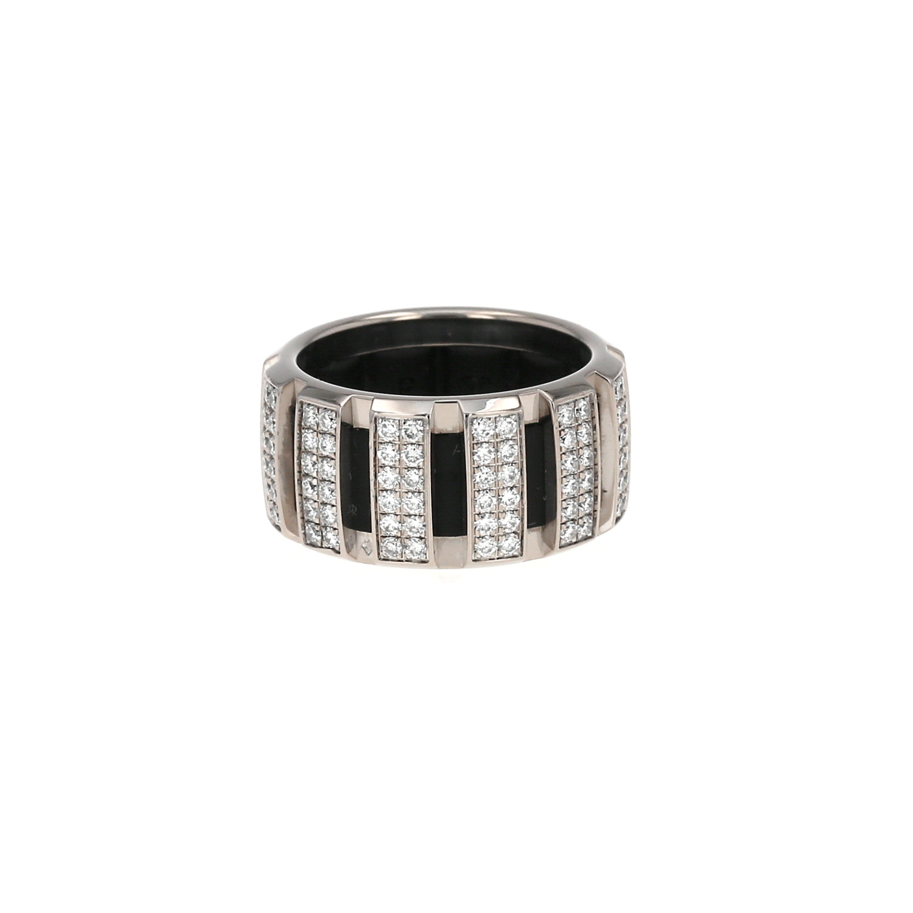 Chaumet Class One ring in white gold, diamonds and rubber