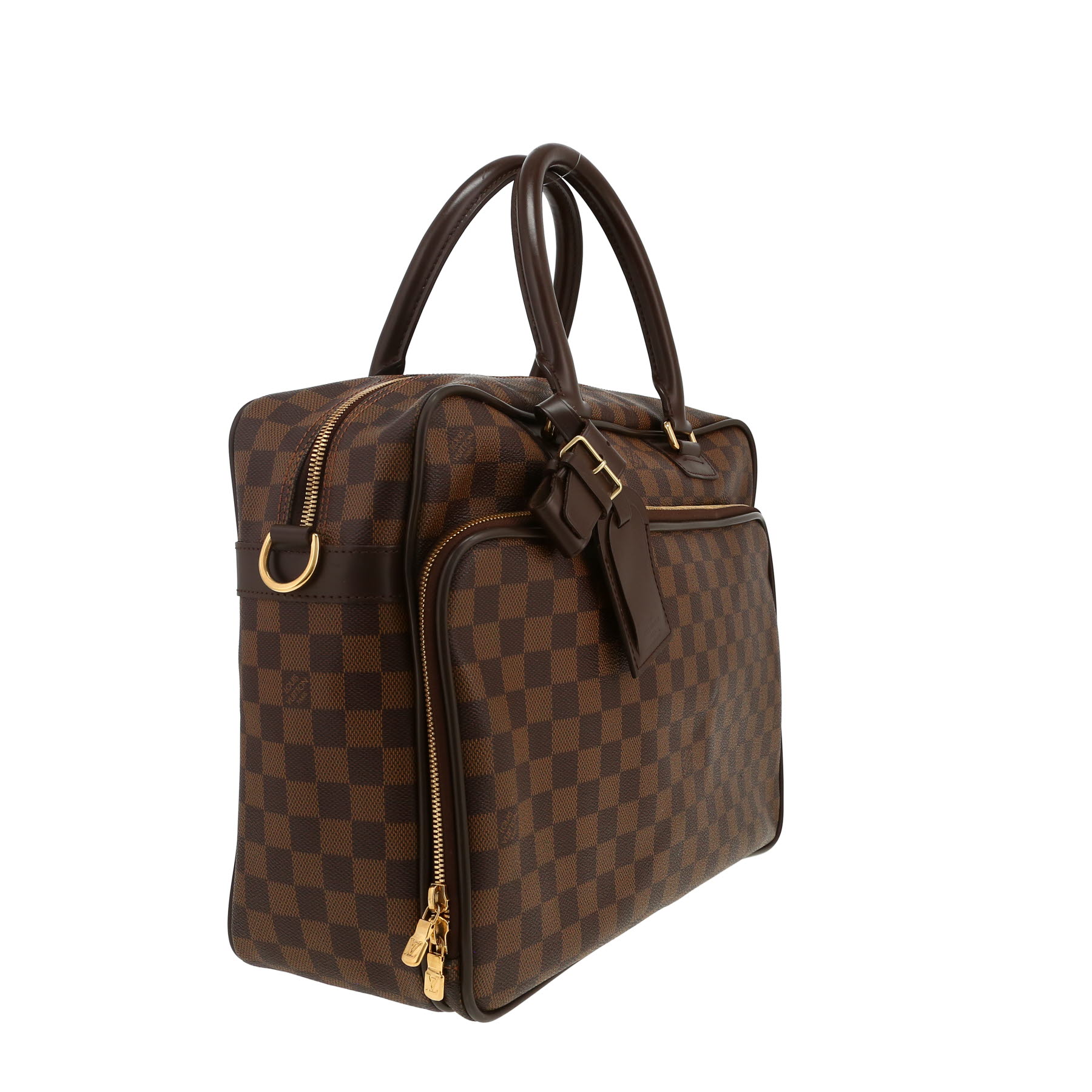 Louis Vuitton  Messenger briefcase  in ebene damier canvas  and brown leather