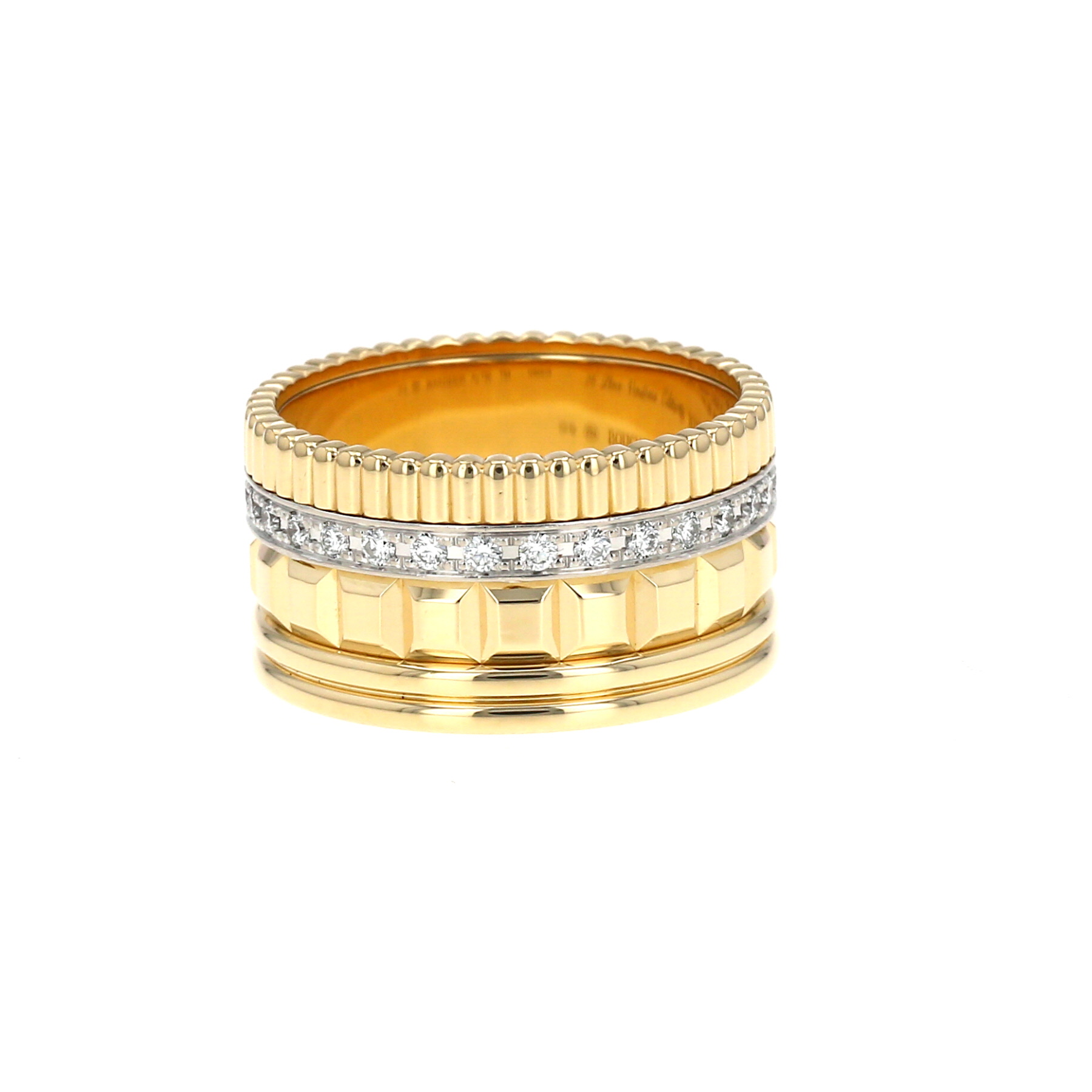 Sortija Boucheron Quatre Radiant Edition de oro amarillo, oro blanco y diamantes
