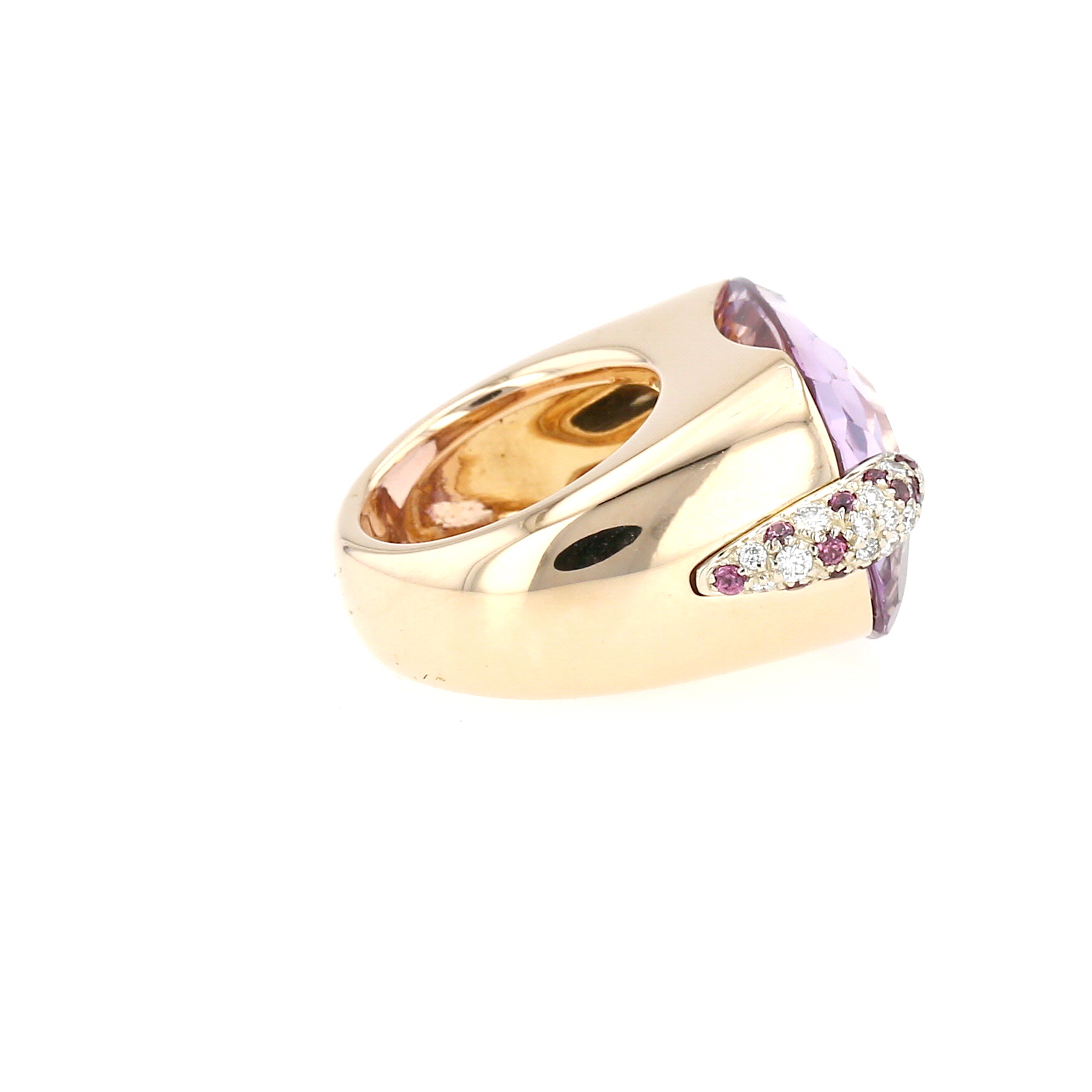 Sortija Pomellato Pin Up de oro rosa, amatista y diamantes