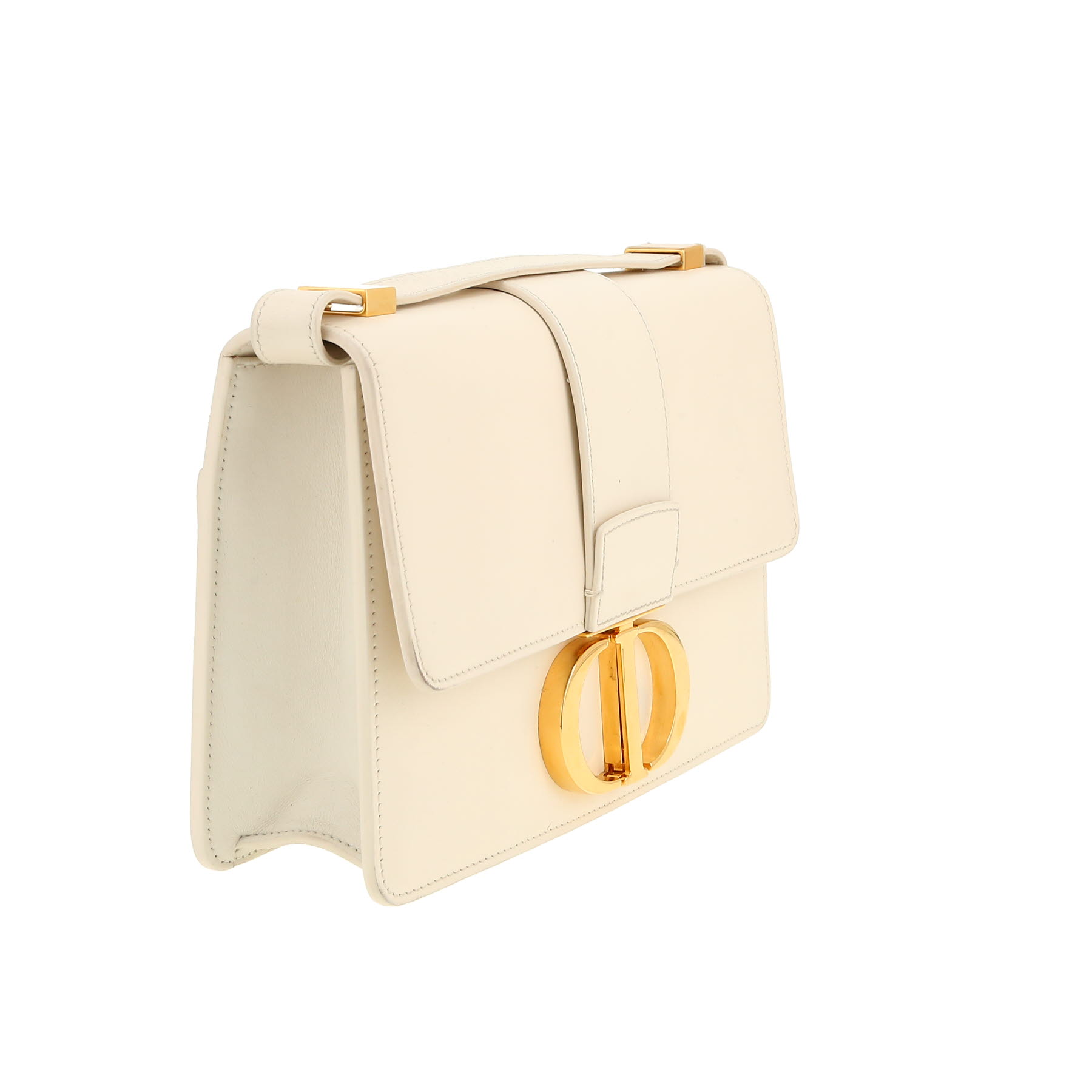 Bolso bandolera Dior  30 Montaigne en cuero liso blanco