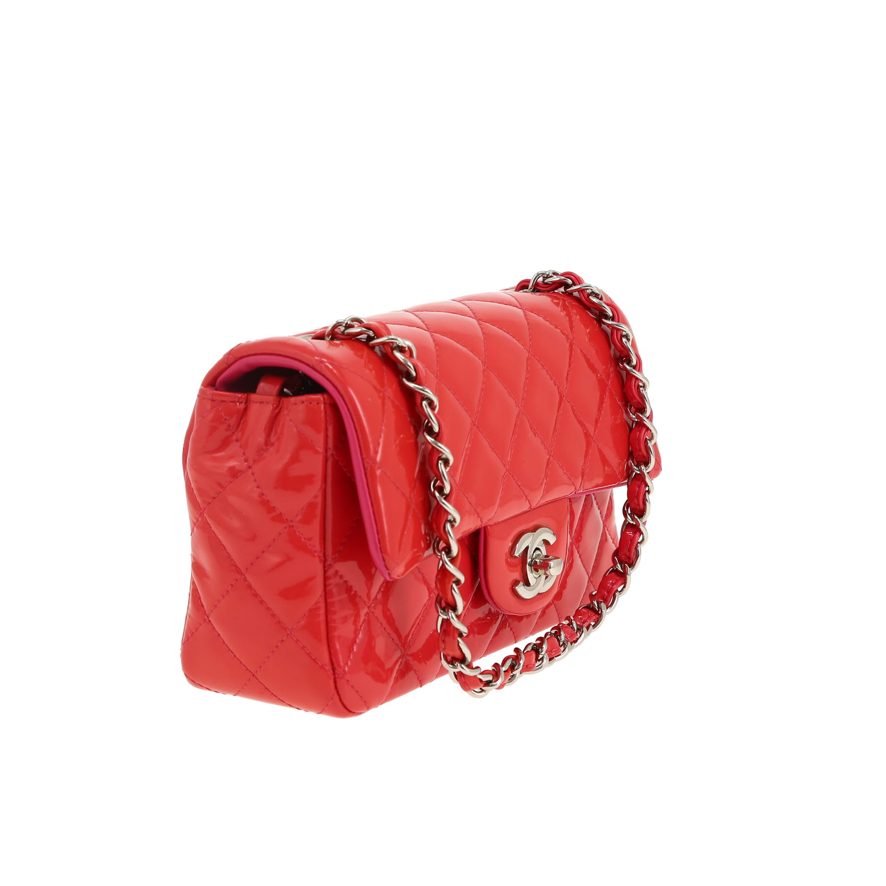Chanel  Mini Timeless shoulder bag  in red patent quilted leather