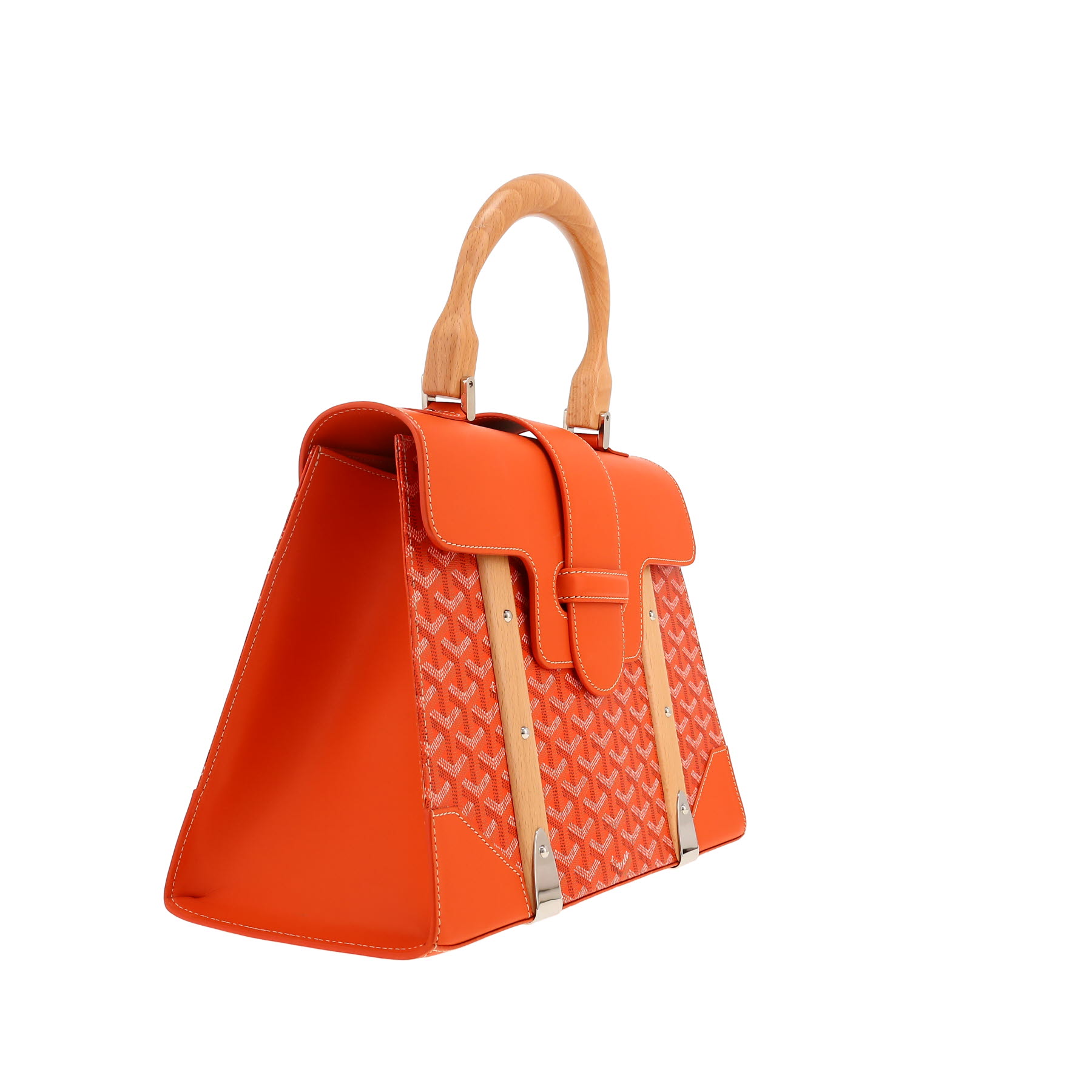 Goyard  Saigon handbag  in orange Goyard canvas  and orange leather