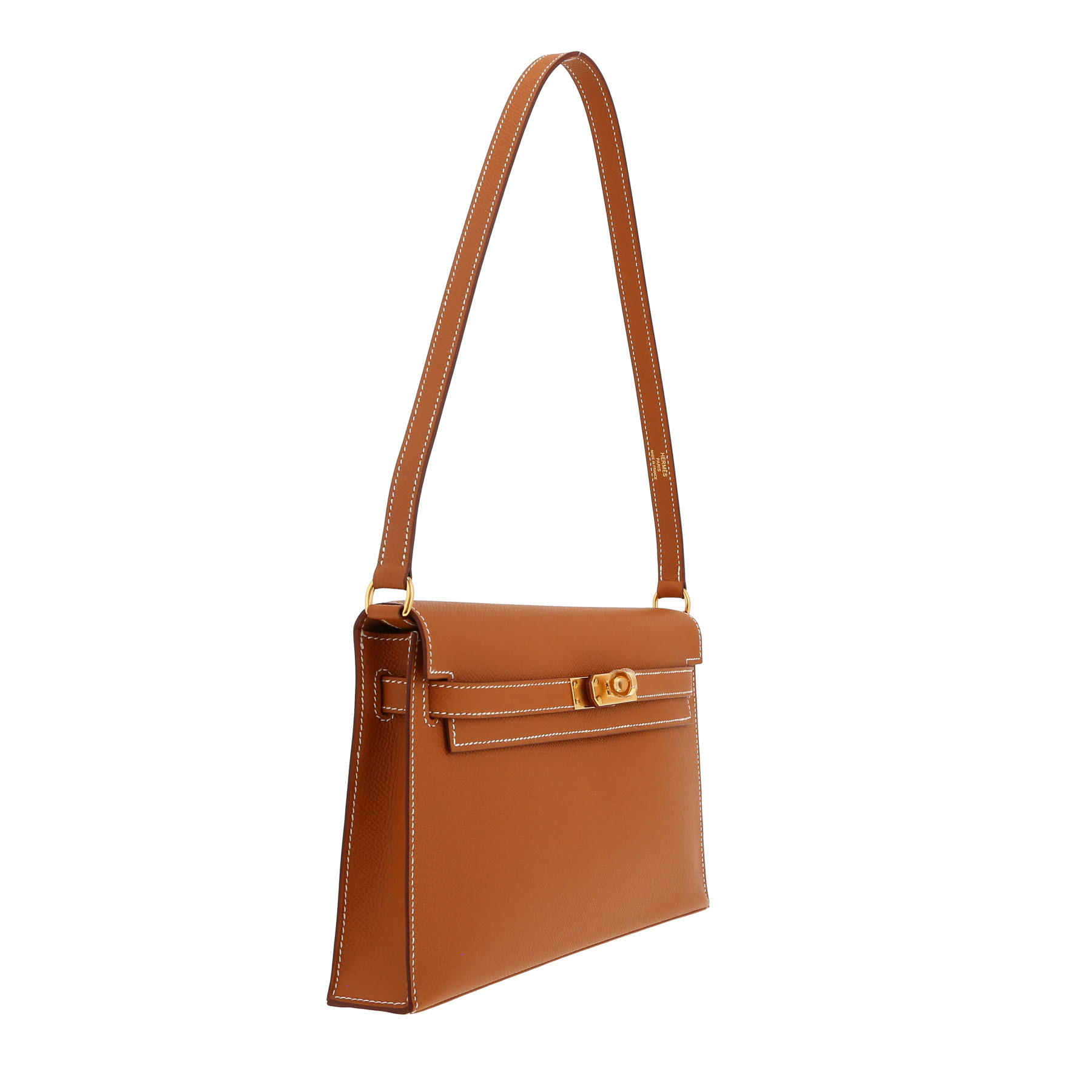 Bolso de mano Hermès  Kelly Elan en cuero epsom color oro