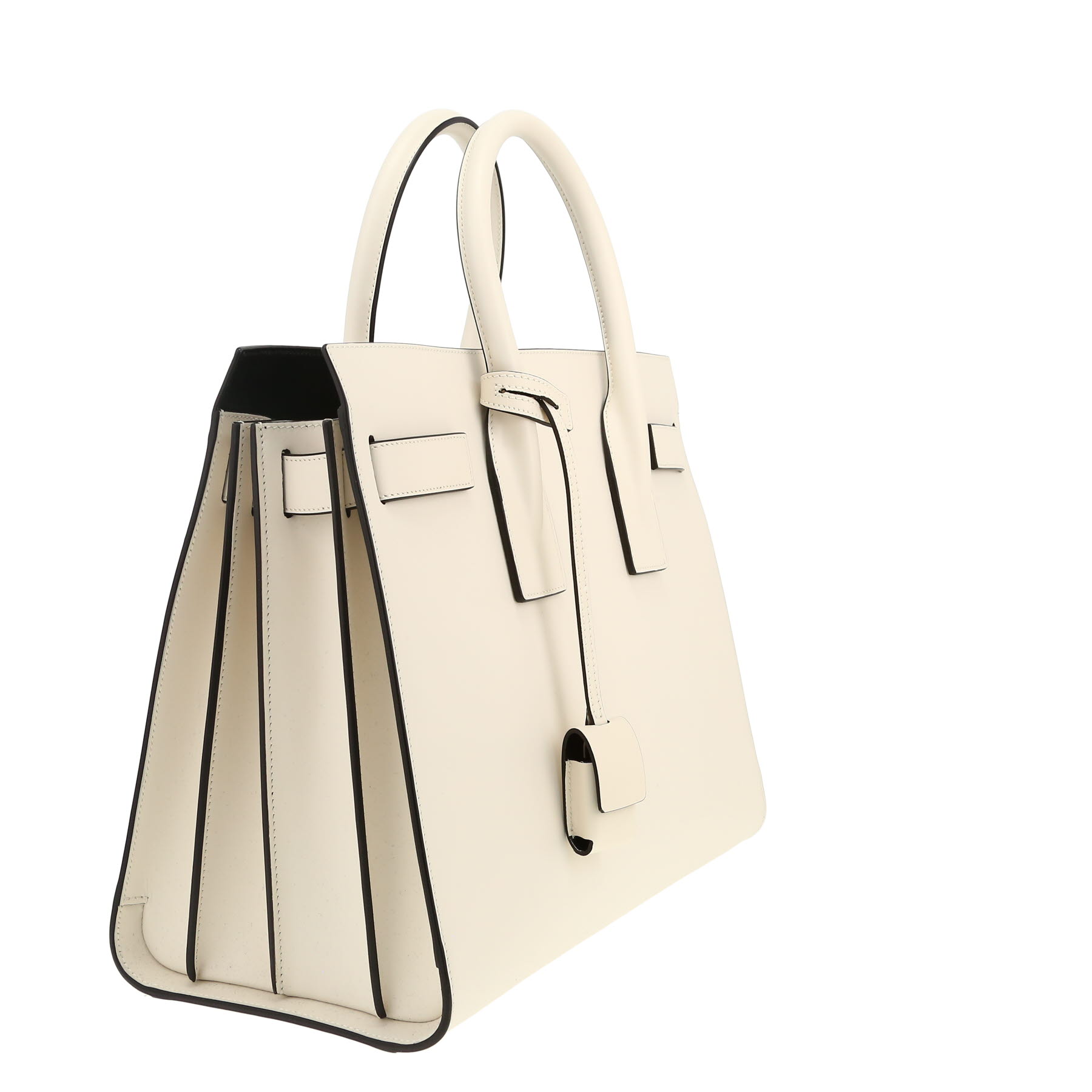 Saint Laurent  Sac de jour small model  handbag  in white leather