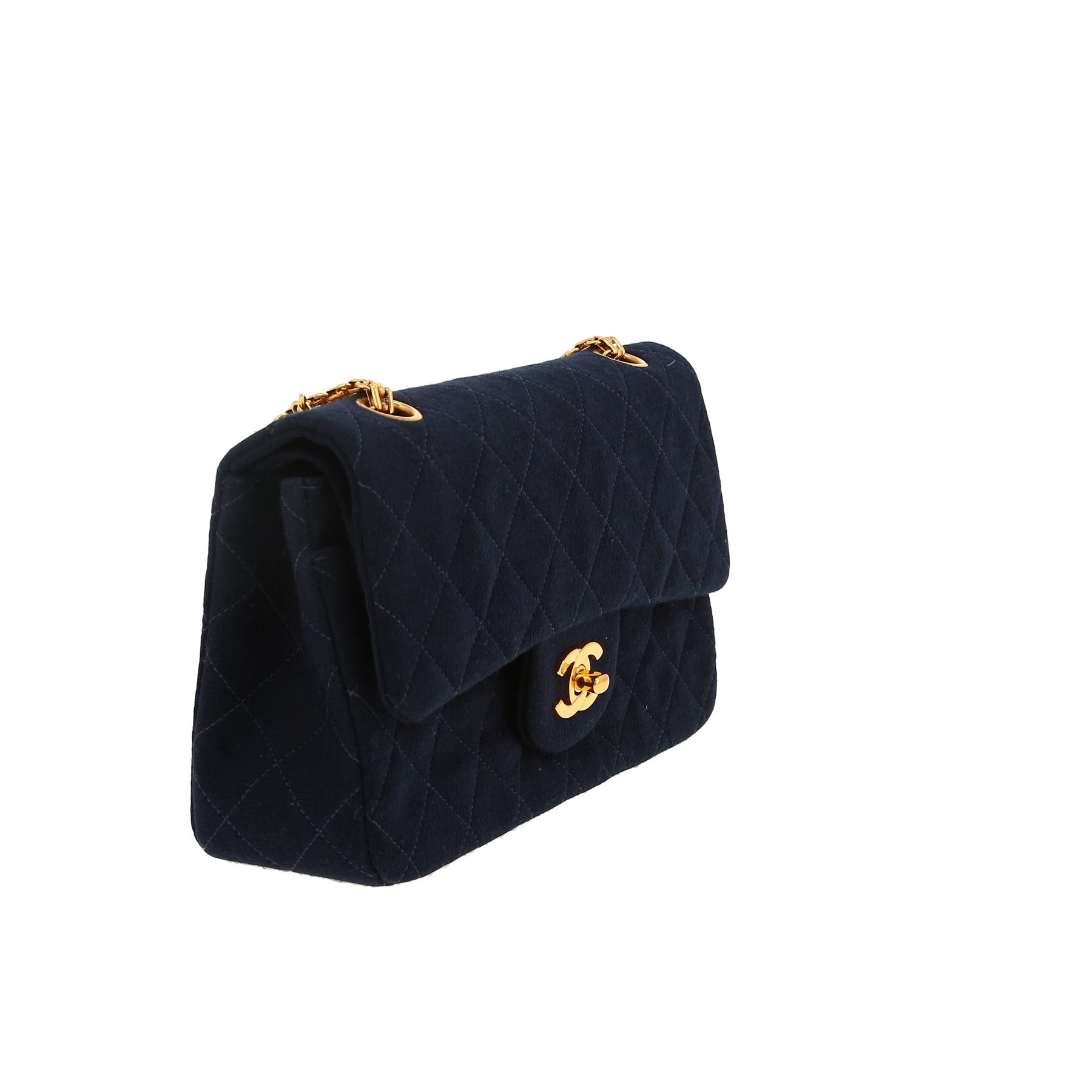 Chanel  Timeless Petit handbag  in navy blue jersey