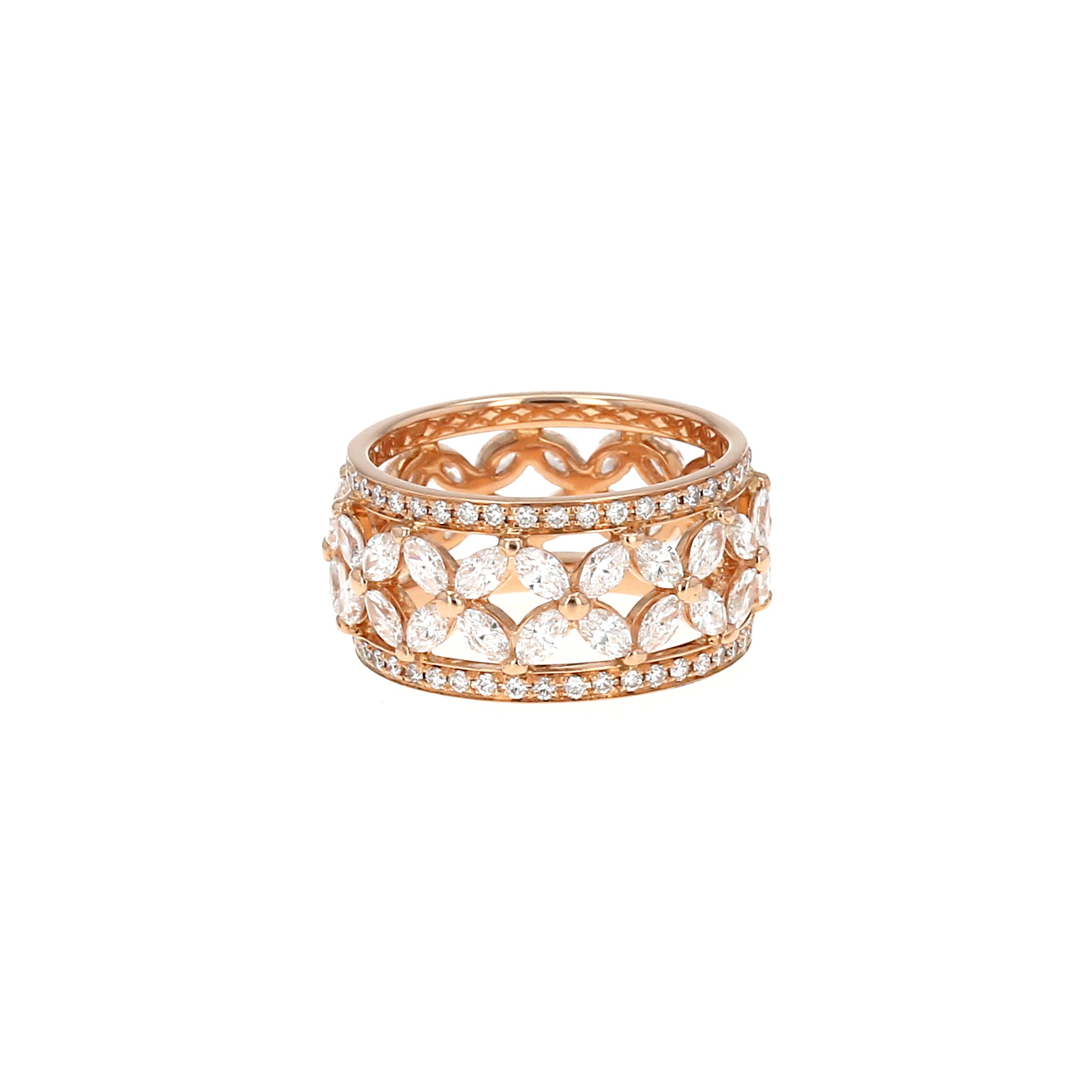 Bague bandeau Tiffany & Co Victoria en or rose et diamants