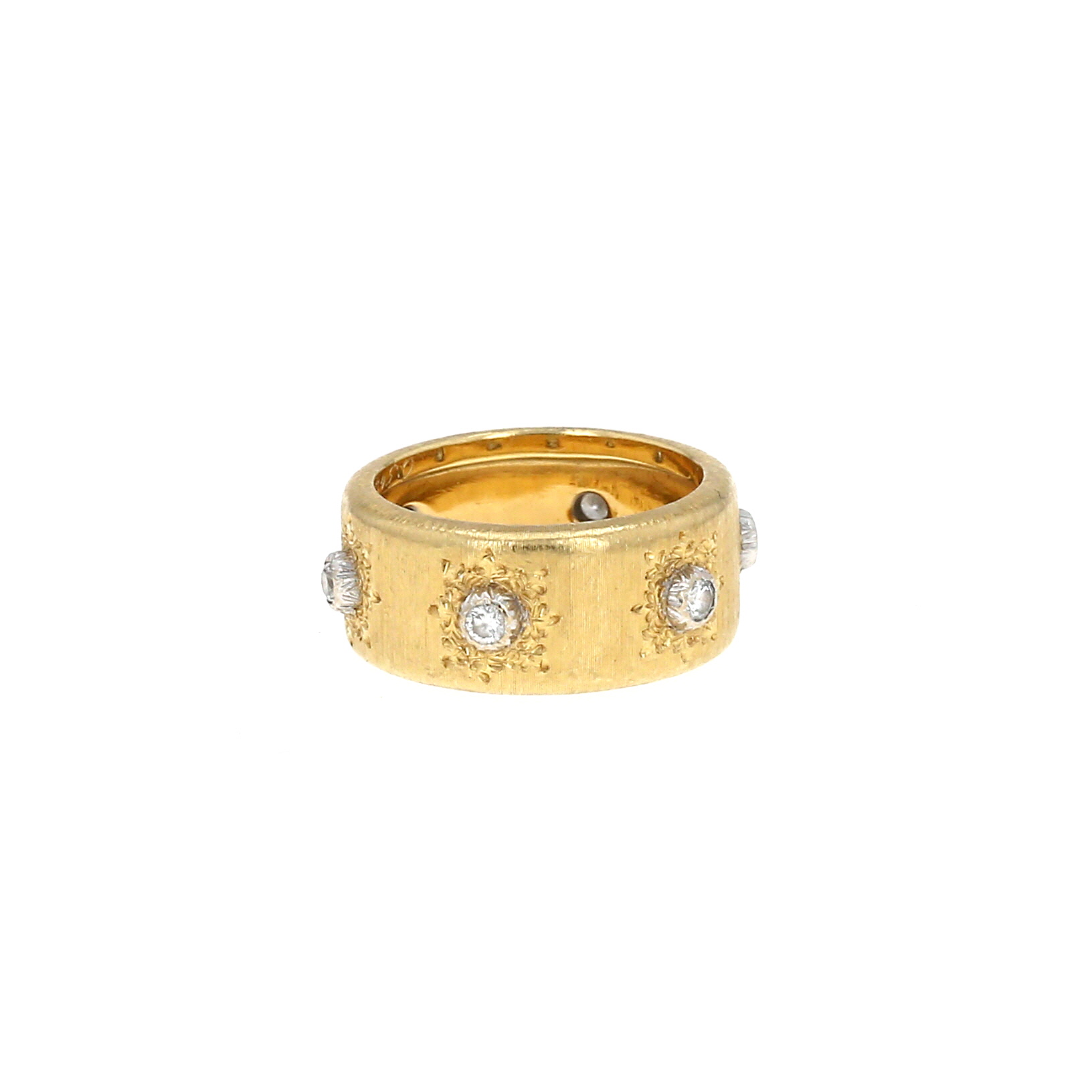 Buccellati Macri Classica ring in yellow gold, white gold and diamonds