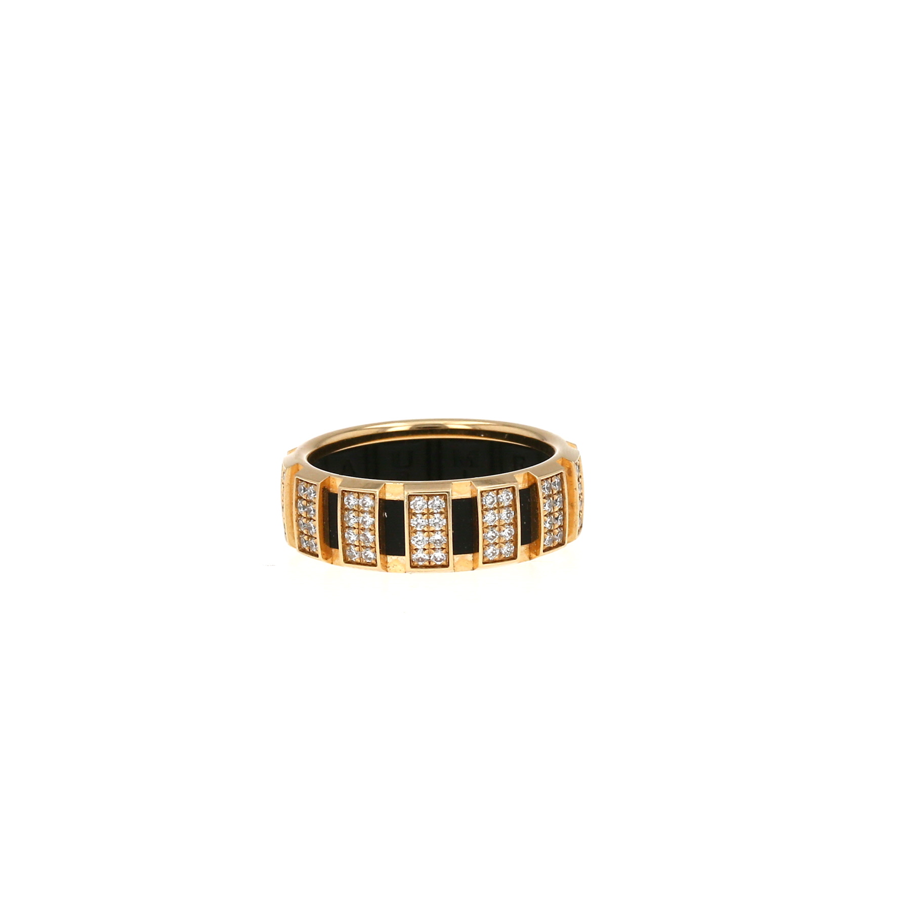 Chaumet Class One ring in yellow gold, diamonds and rubber