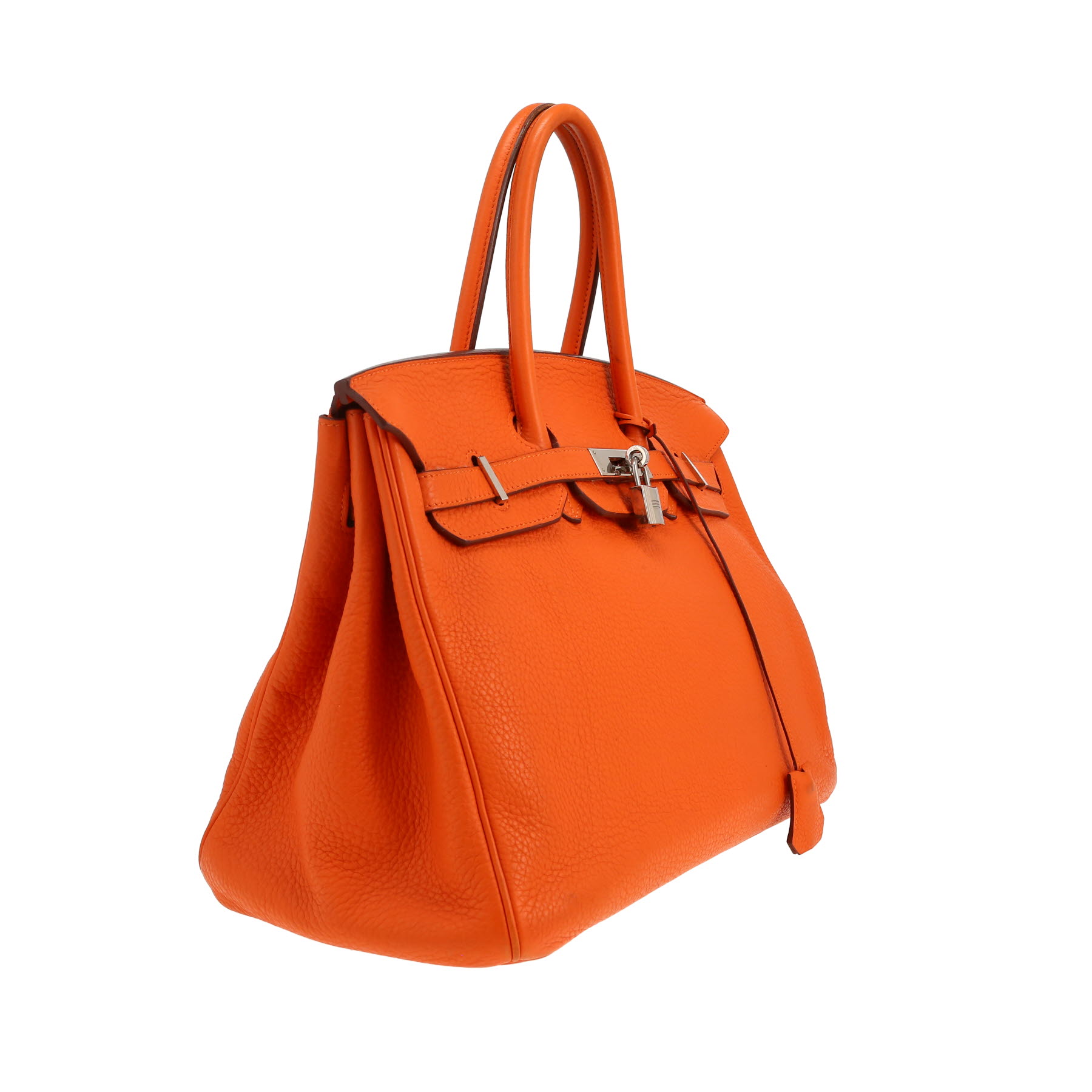 Sac à main Hermès  Birkin 35 cm en cuir togo orange