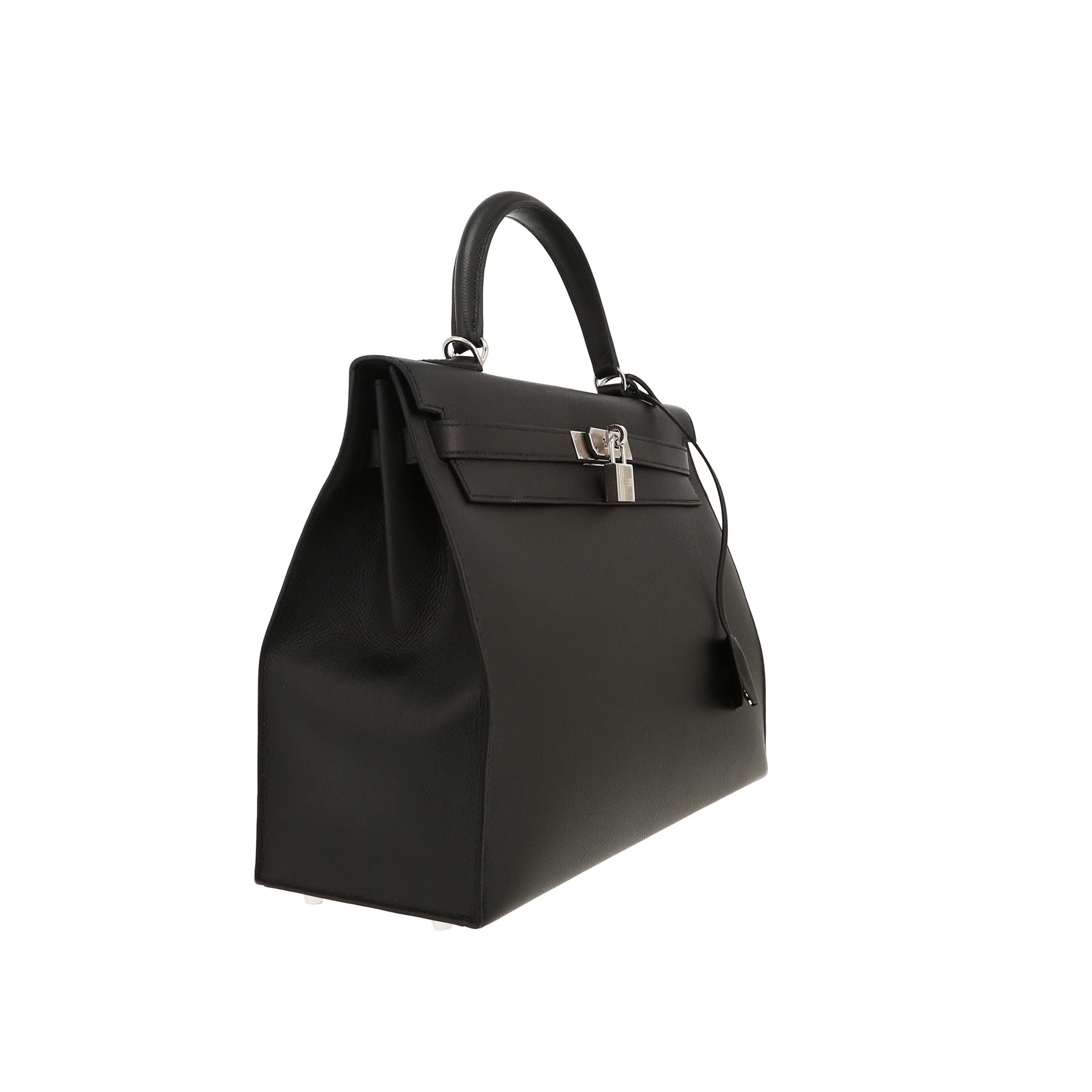 Bolso de mano Hermès  Kelly 35 cm en cuero epsom negro