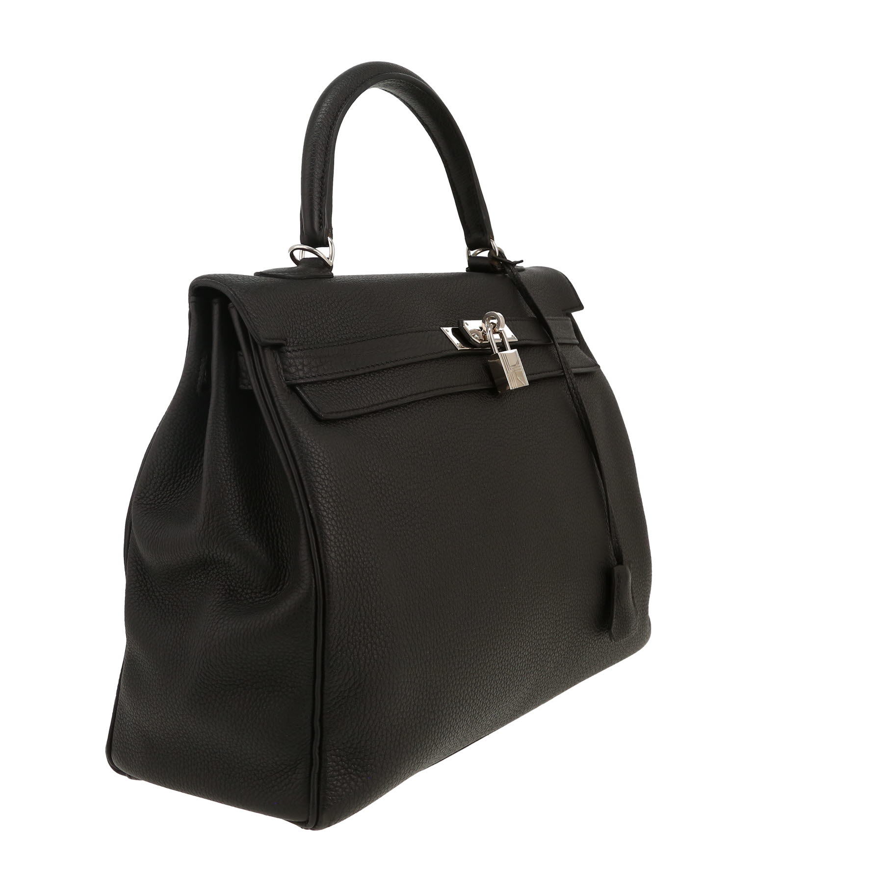 Bolso de mano Hermès  Kelly 35 cm en cuero togo negro