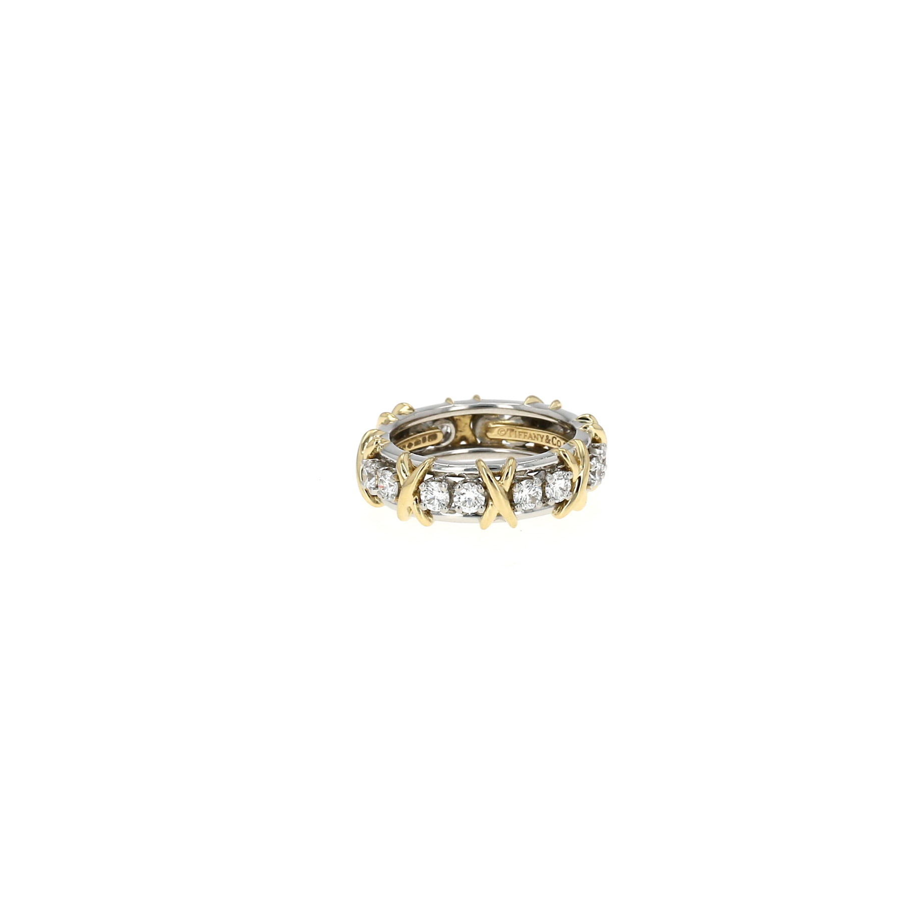 Bague Tiffany & Co Sixteen Stones en platine, or jaune et diamants
