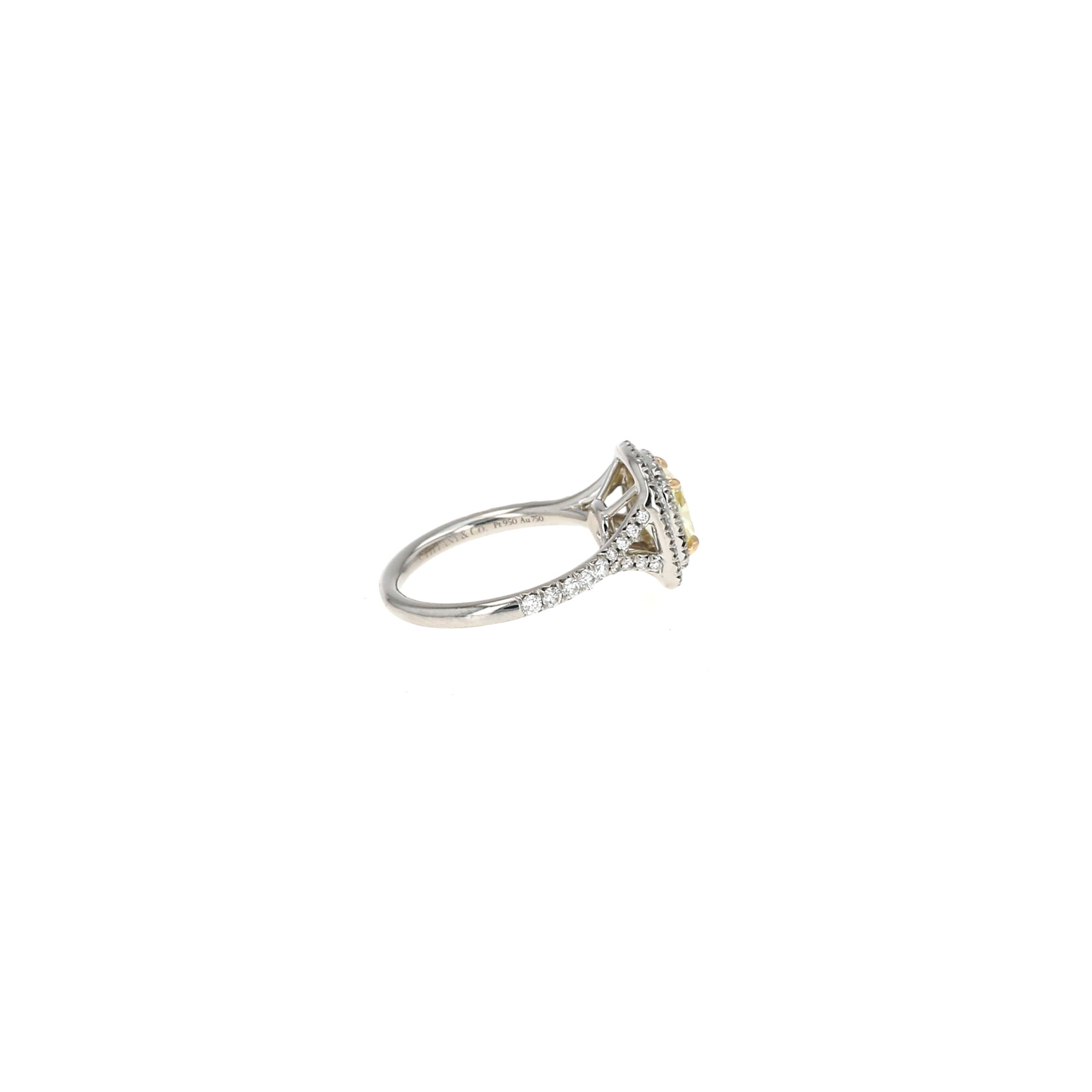 Tiffany 
Co Soleste ring in platinium, fancy yellow diamond and diamonds Tiffany 
Co Soleste ring in platinium, fancy yellow diamond and diamonds