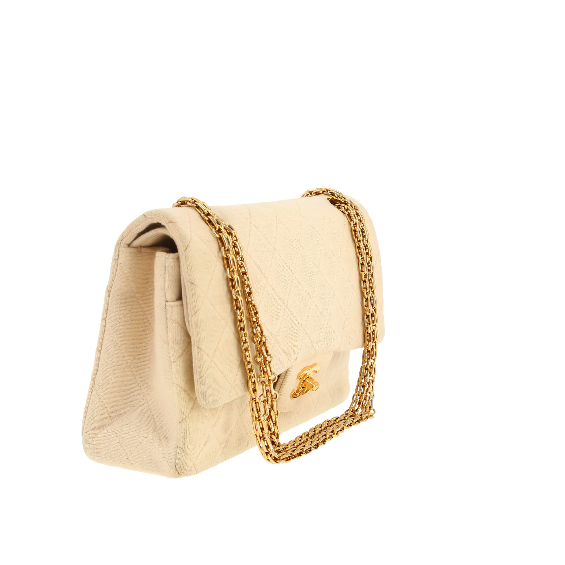 Chanel  Timeless Classic handbag  in beige jersey