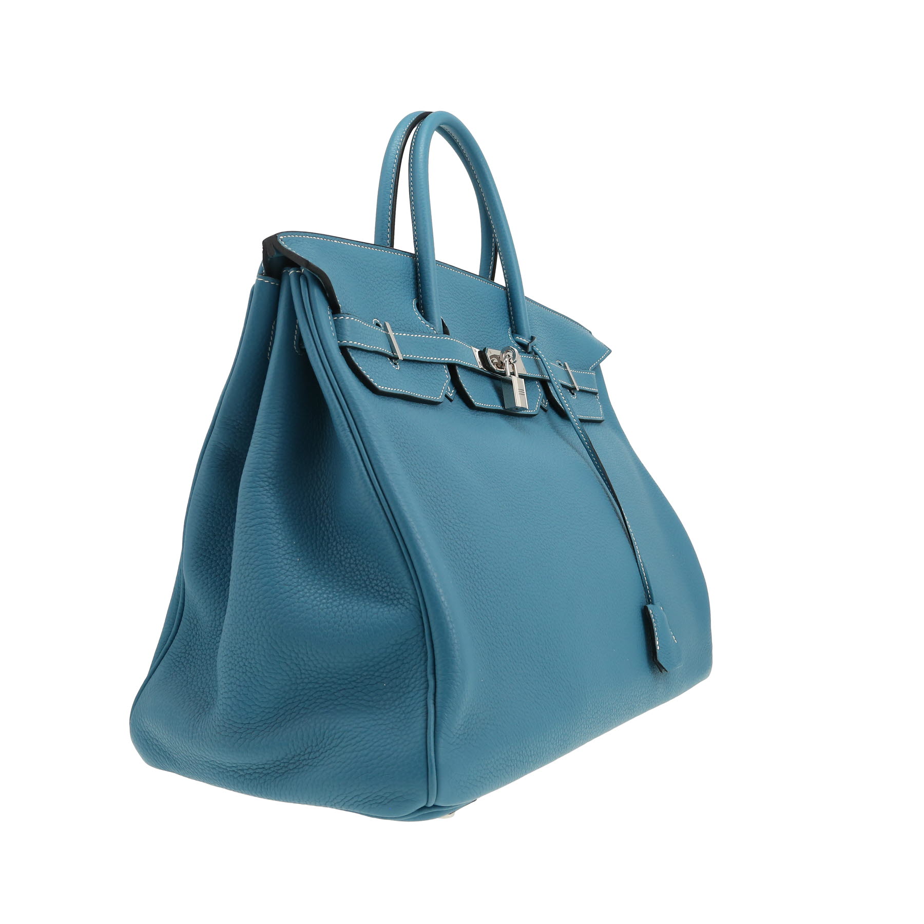 Borsa Hermès  Birkin 40 cm in pelle togo blu