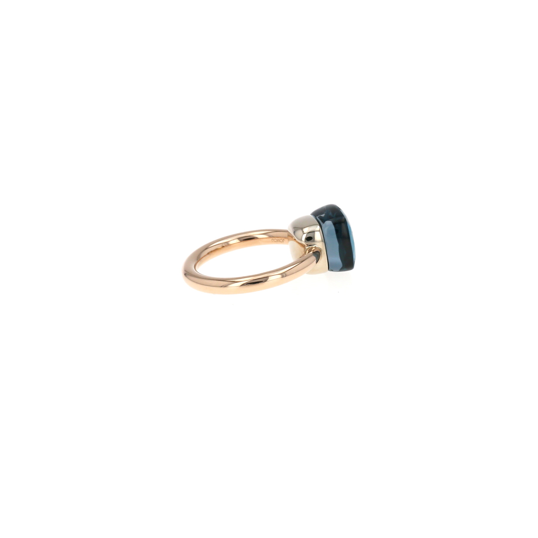 Bague Pomellato Nudo Classic en or rose et topaze bleue London