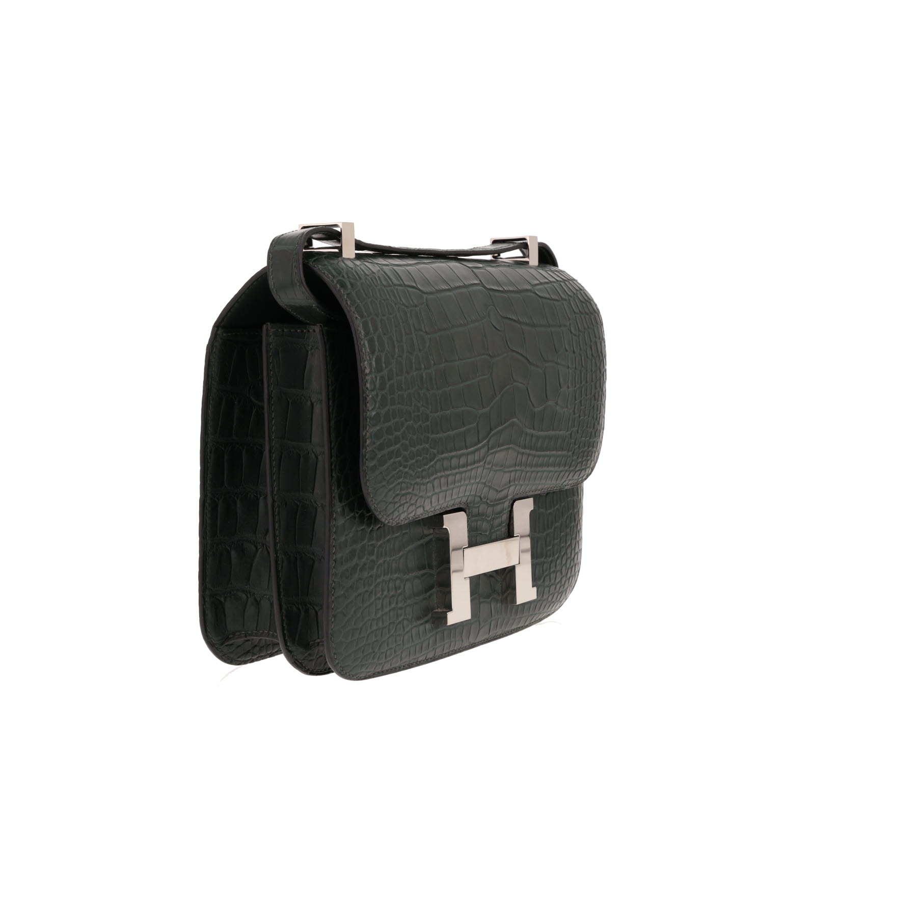 Hermès  Constance handbag  in green crocodile