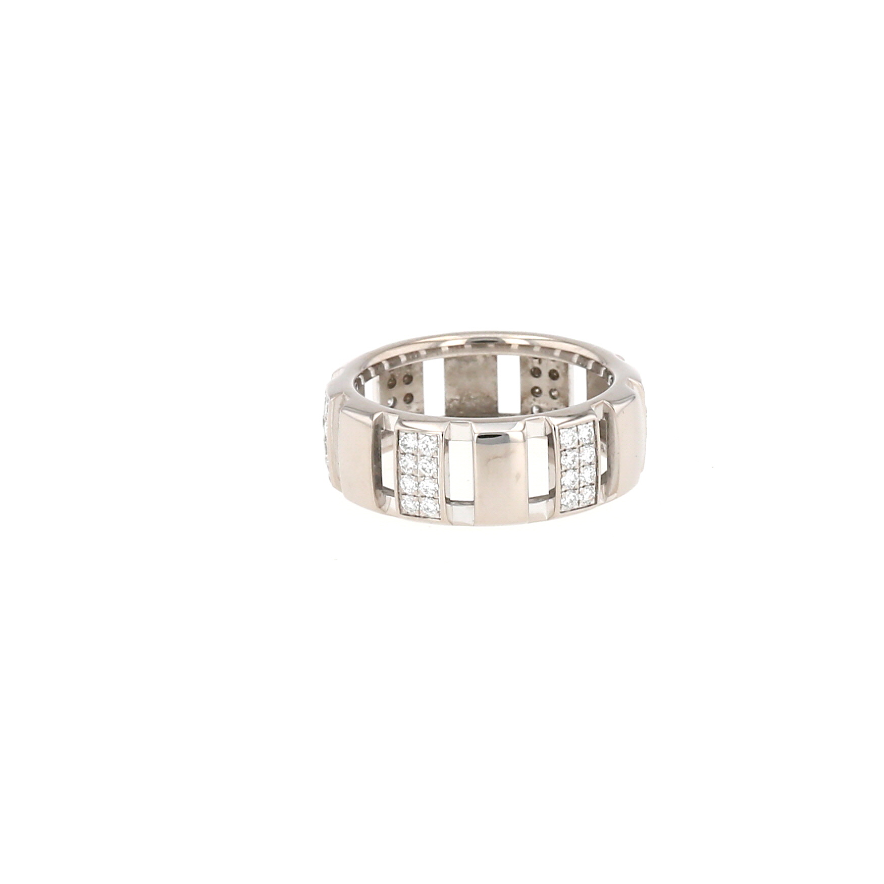 Chaumet Class One ring in white gold, diamonds and rubber