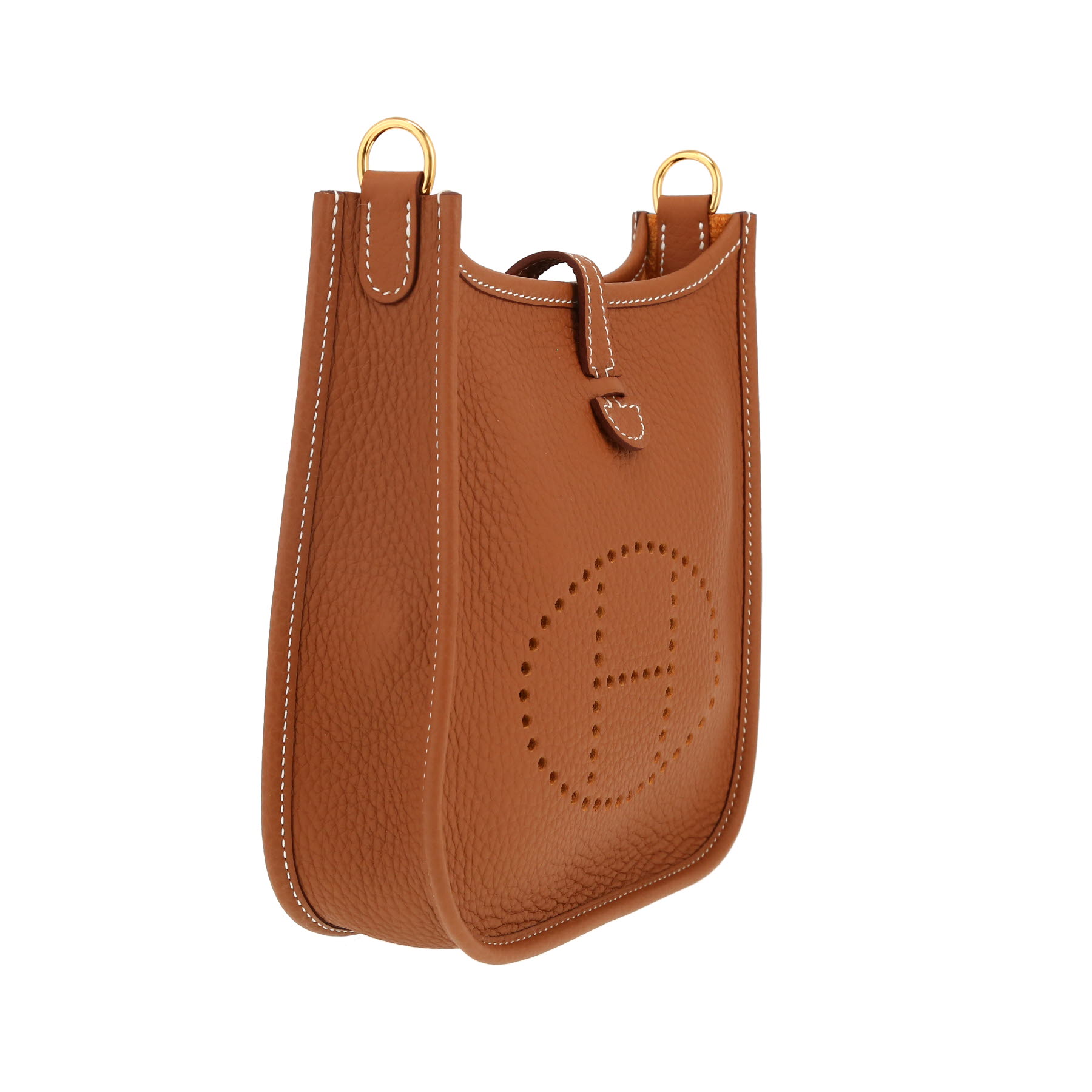 Hermès  Evelyne 16 cm shoulder bag  in gold togo leather