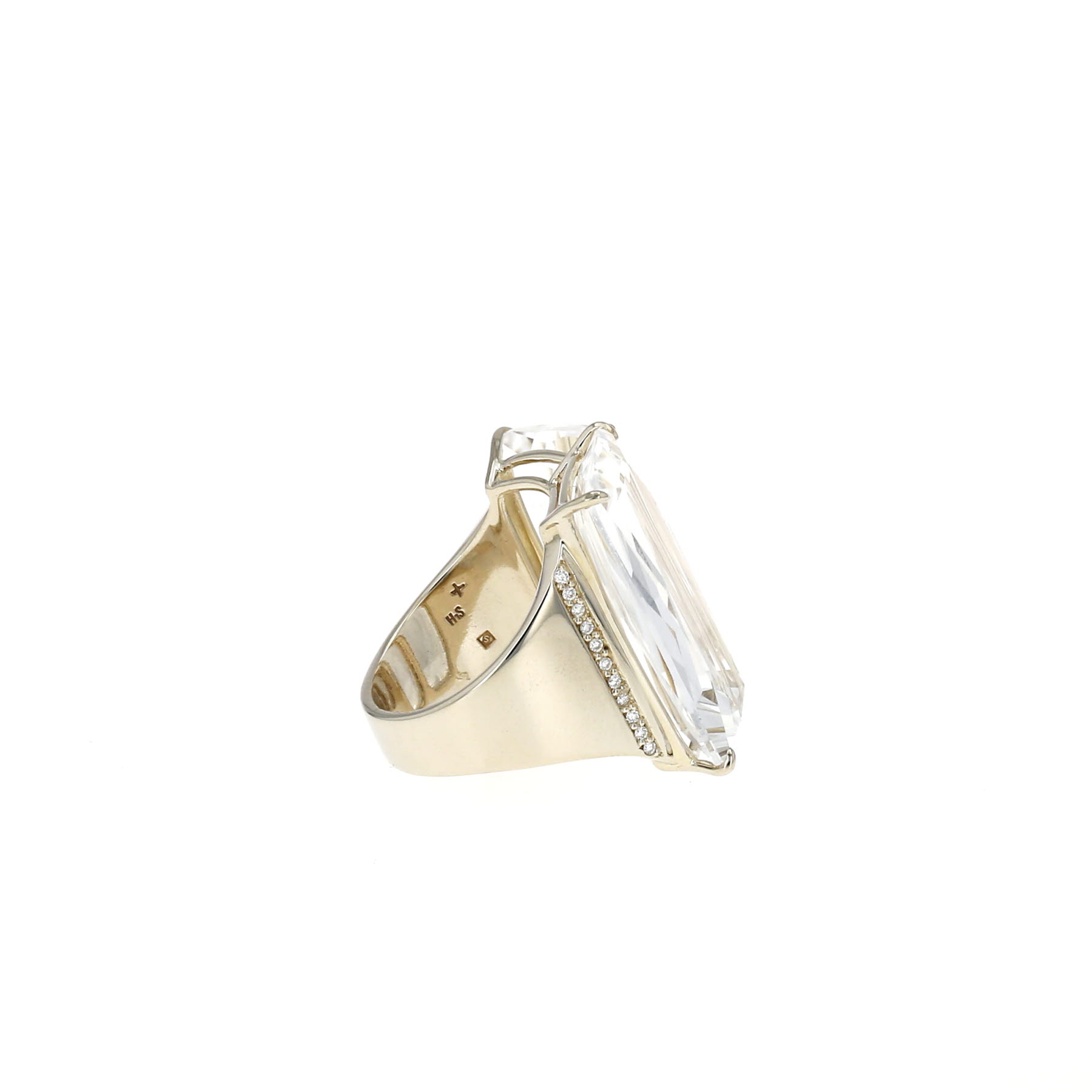 H. Stern Cobblestone ring in non-rhodium-plated white gold, rock crystal and diamonds