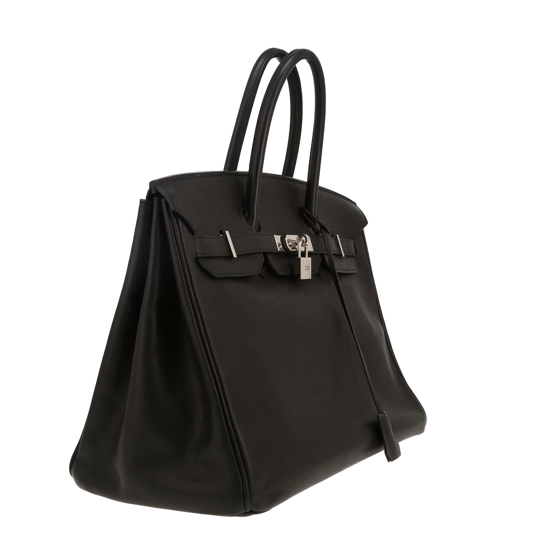 Borsa Hermès  Birkin 35 cm in pelle Evergrain nera