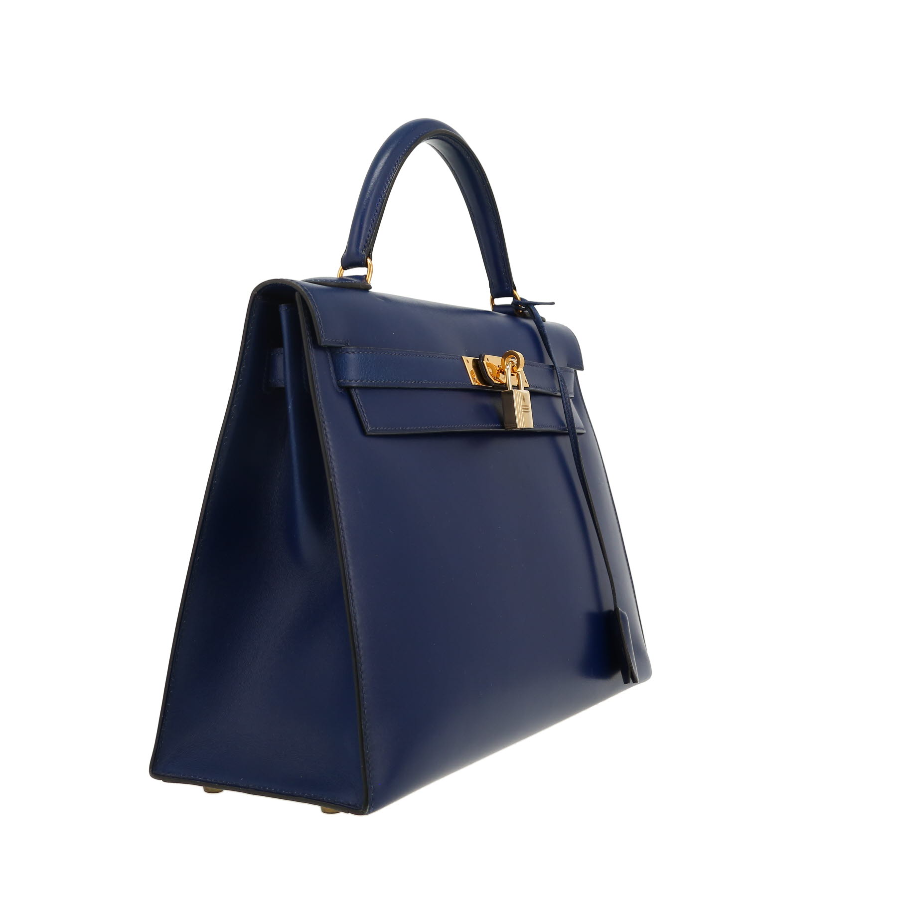 Borsa Hermès  Kelly 32 cm in pelle box blu