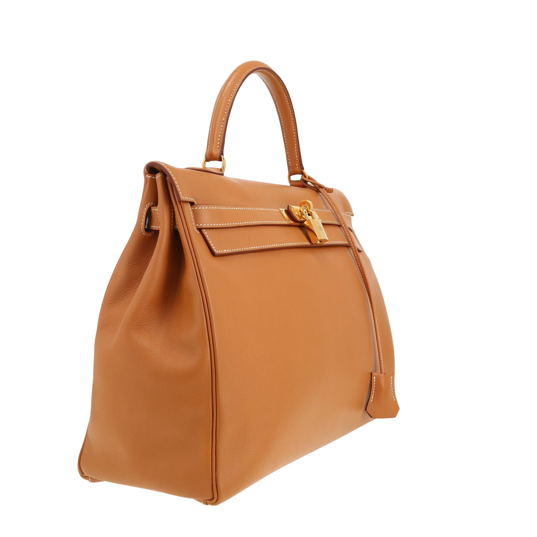 Hermès  Kelly 35 cm handbag  in gold Courchevel leather