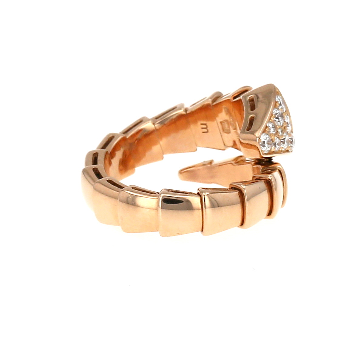 Bulgari Serpenti Viper ring in pink gold and diamonds