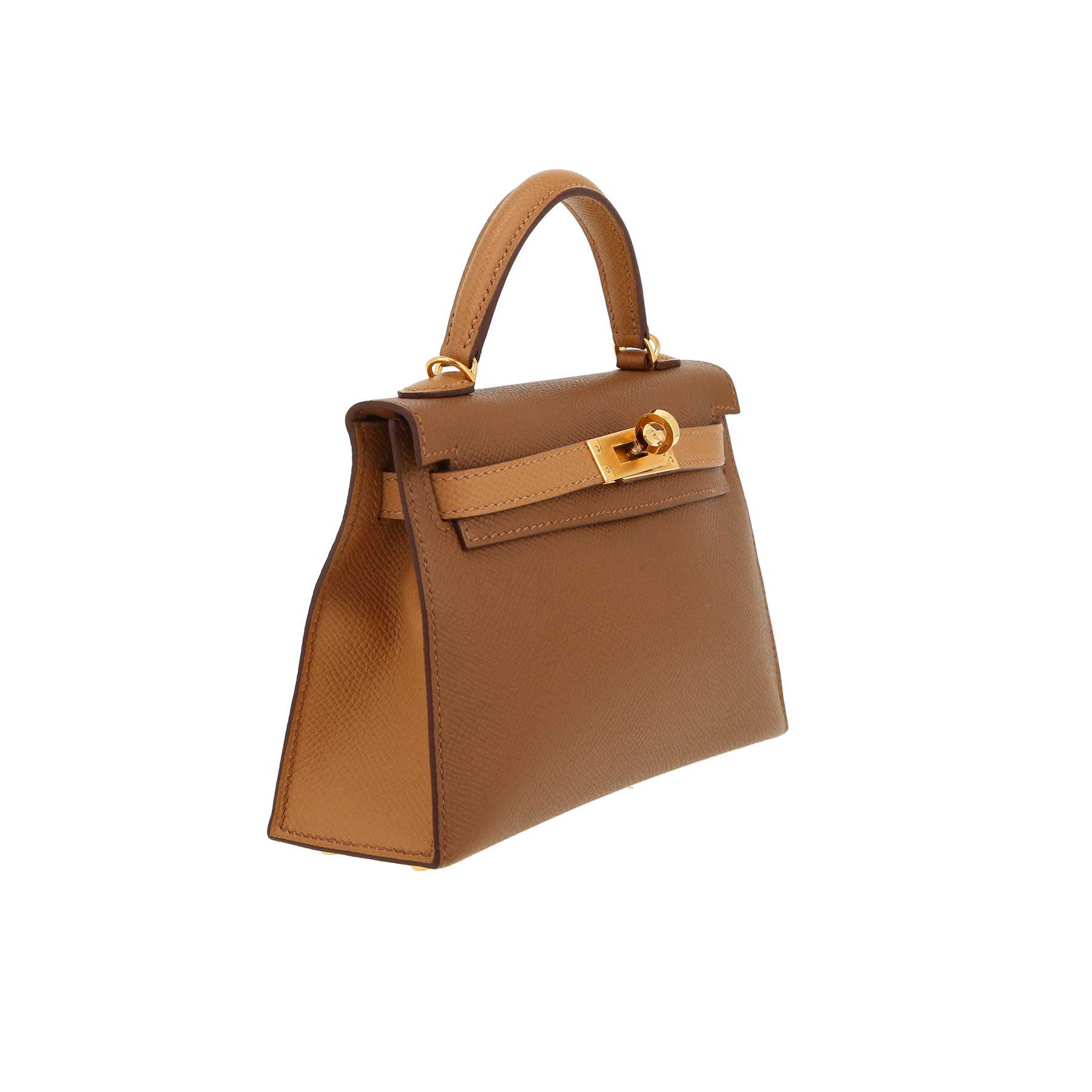 Borsa Hermès  Kelly 20 cm in pelle Epsom bicolore Alezan e Biscuit