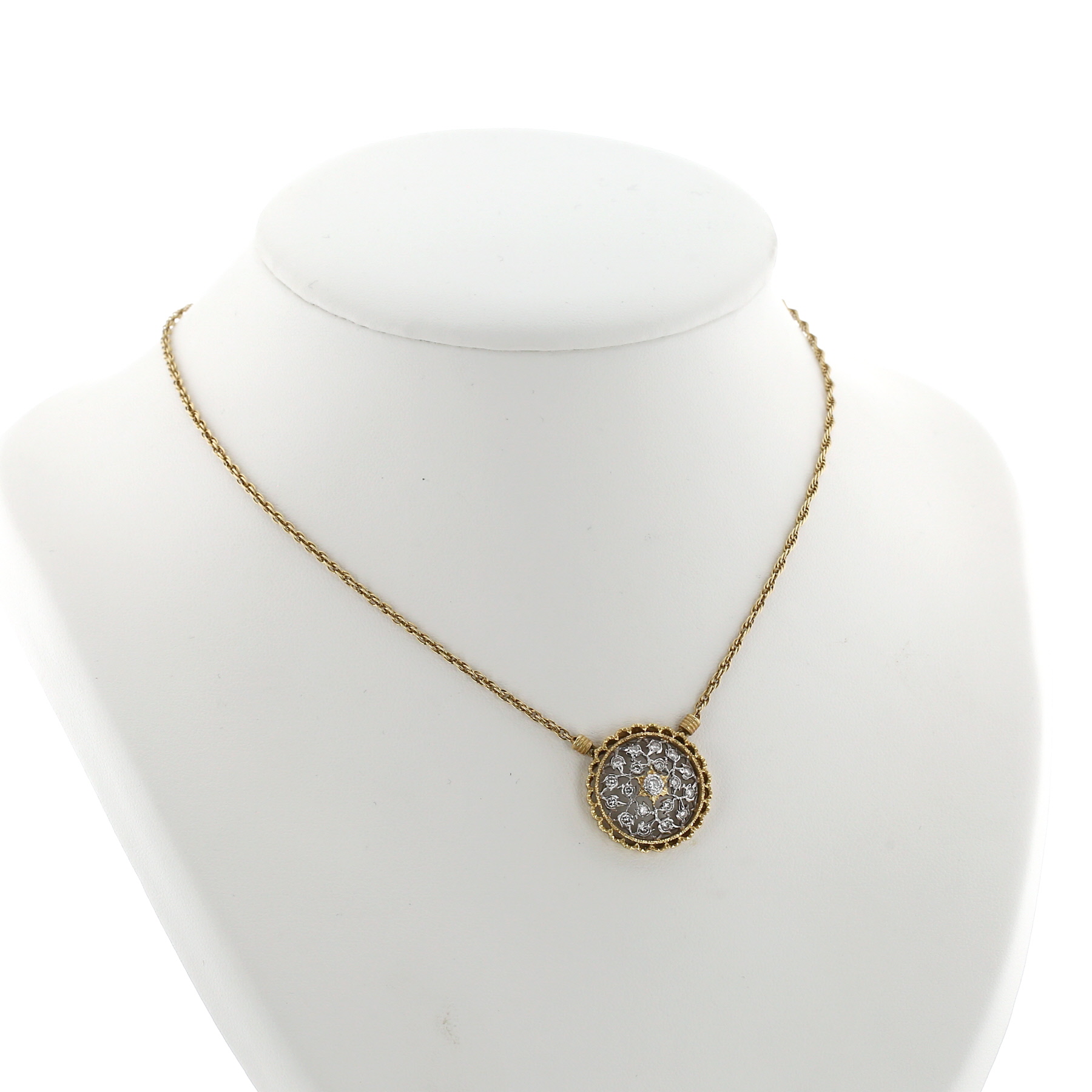 Collier Buccellati Rombi en or jaune, or blanc et diamants