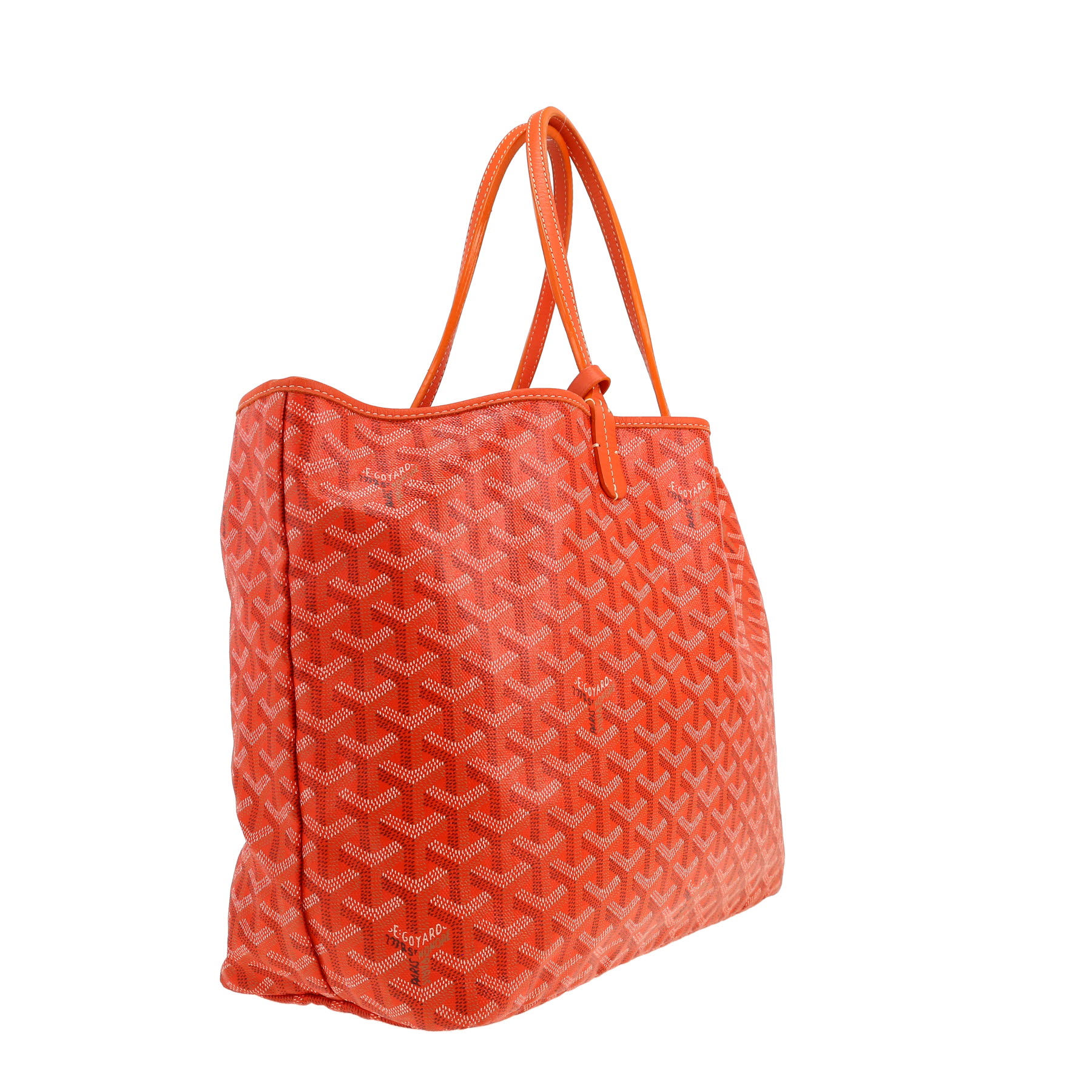 Goyard  Saint-Louis shopping bag  in orange Goyard canvas  and orange leather