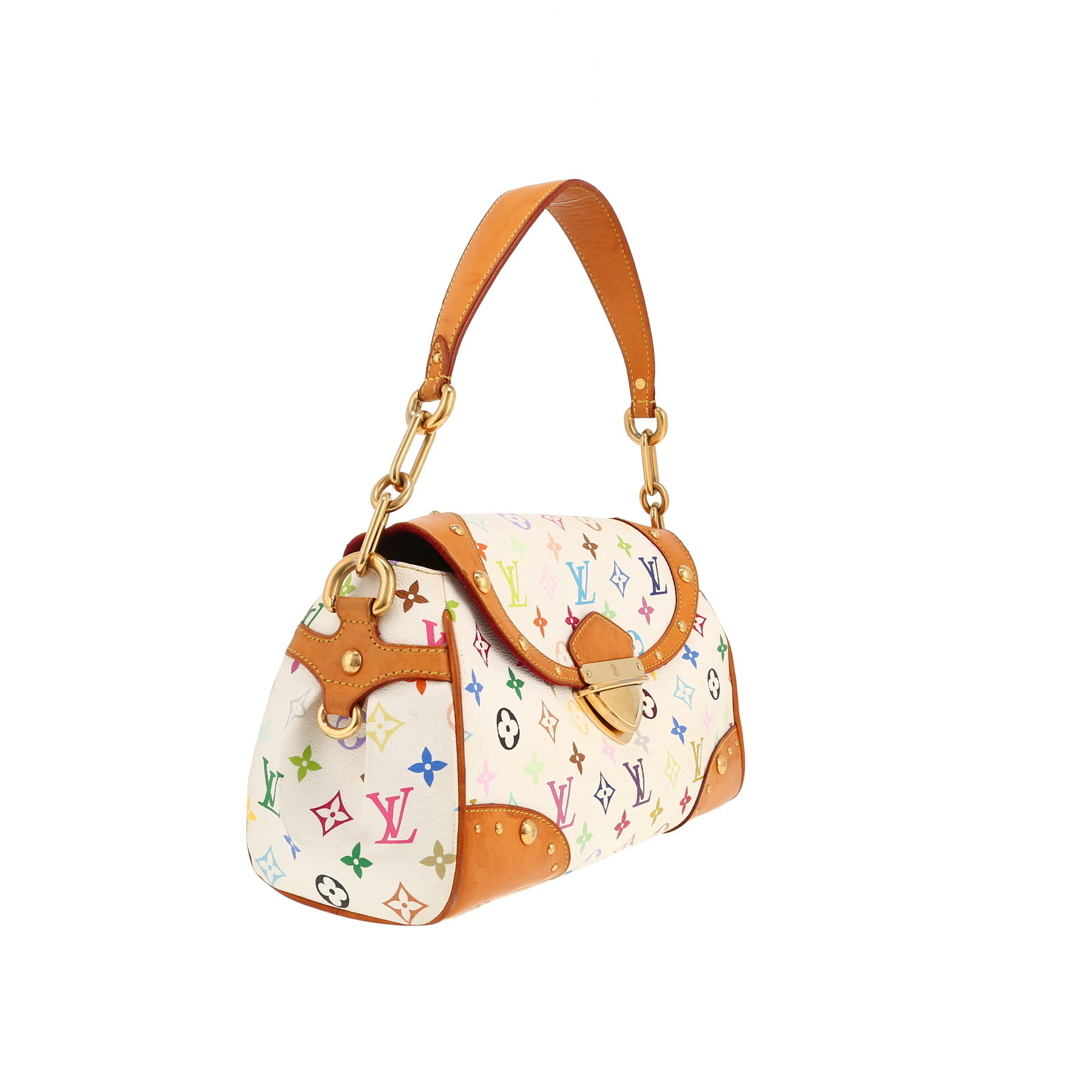 Louis Vuitton X Murakami  Beverly handbag  in multicolor monogram canvas  and natural leather