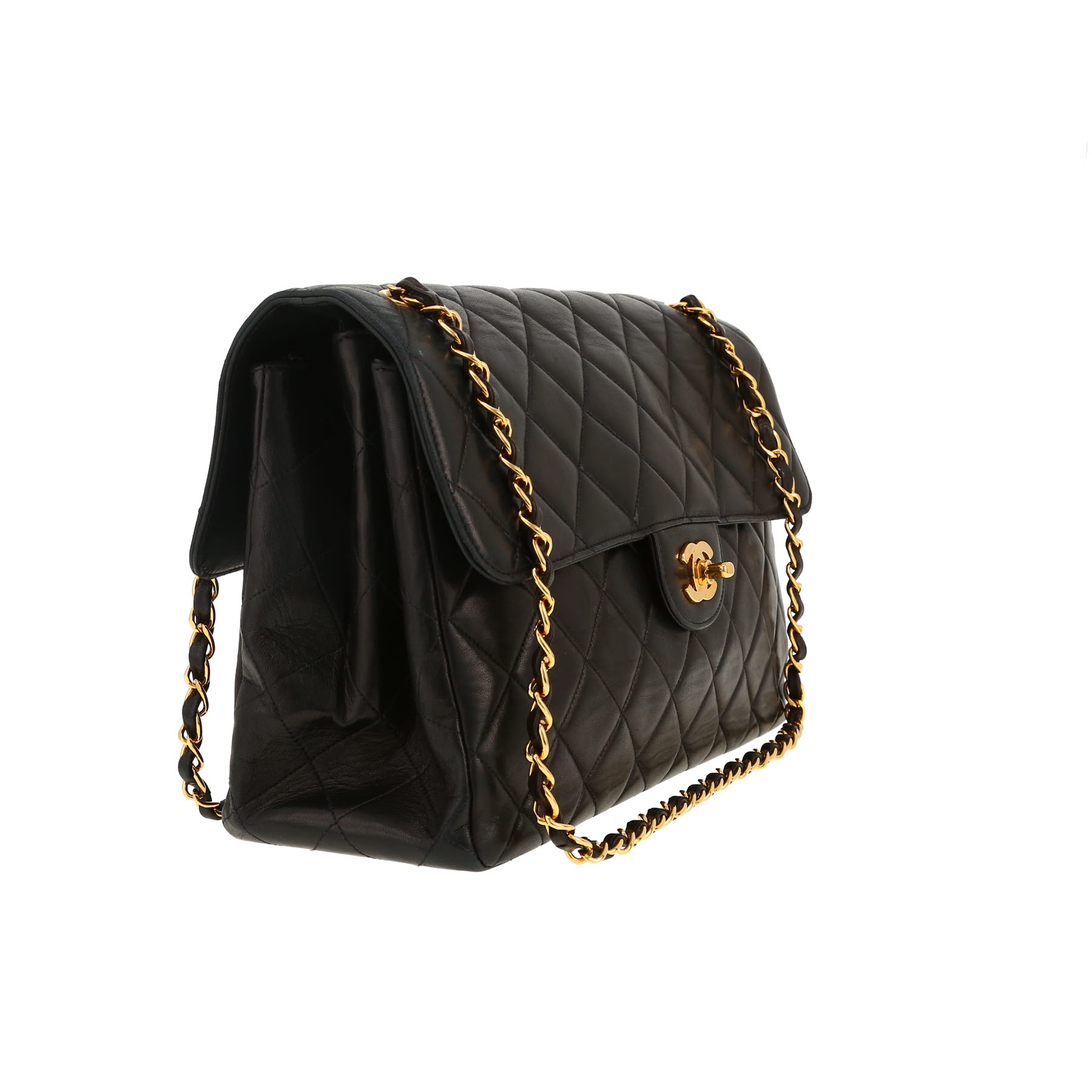 Chanel  Timeless Double Flap handbag  in black quilted leather
