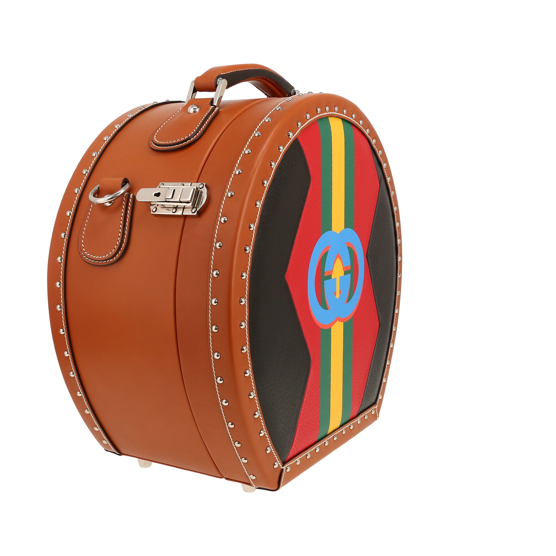Gucci   hat box  in brown and multicolor leather