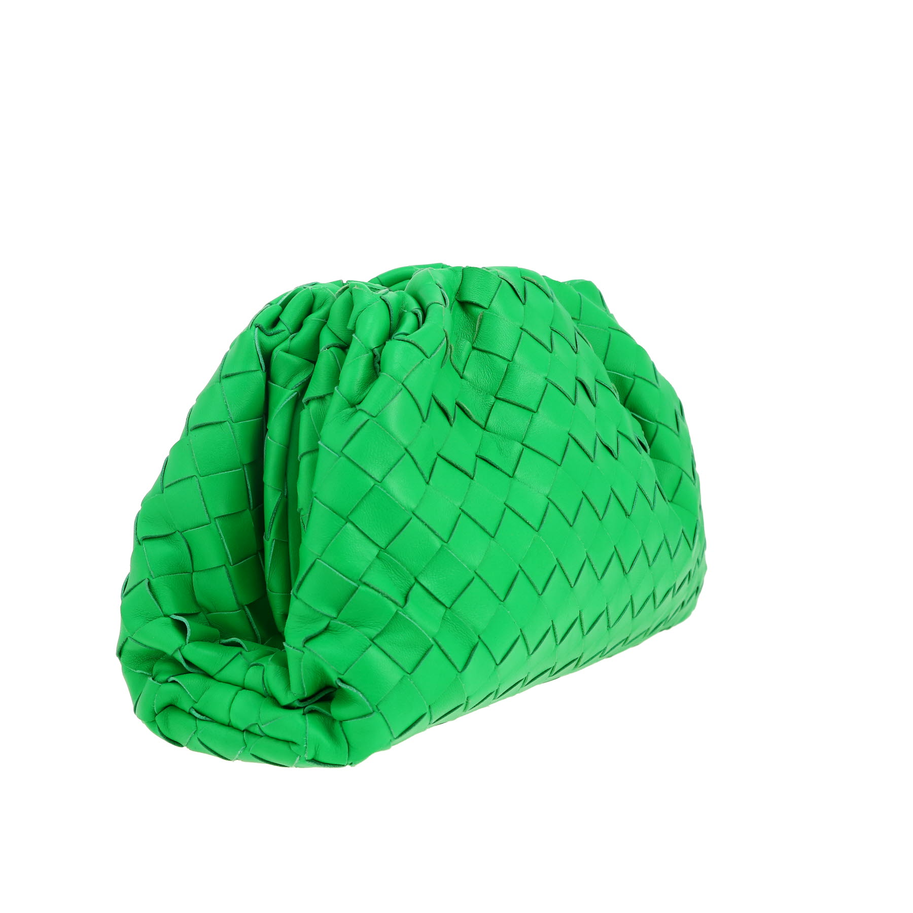 Pochette Bottega Veneta  Pouch in pelle intrecciata verde