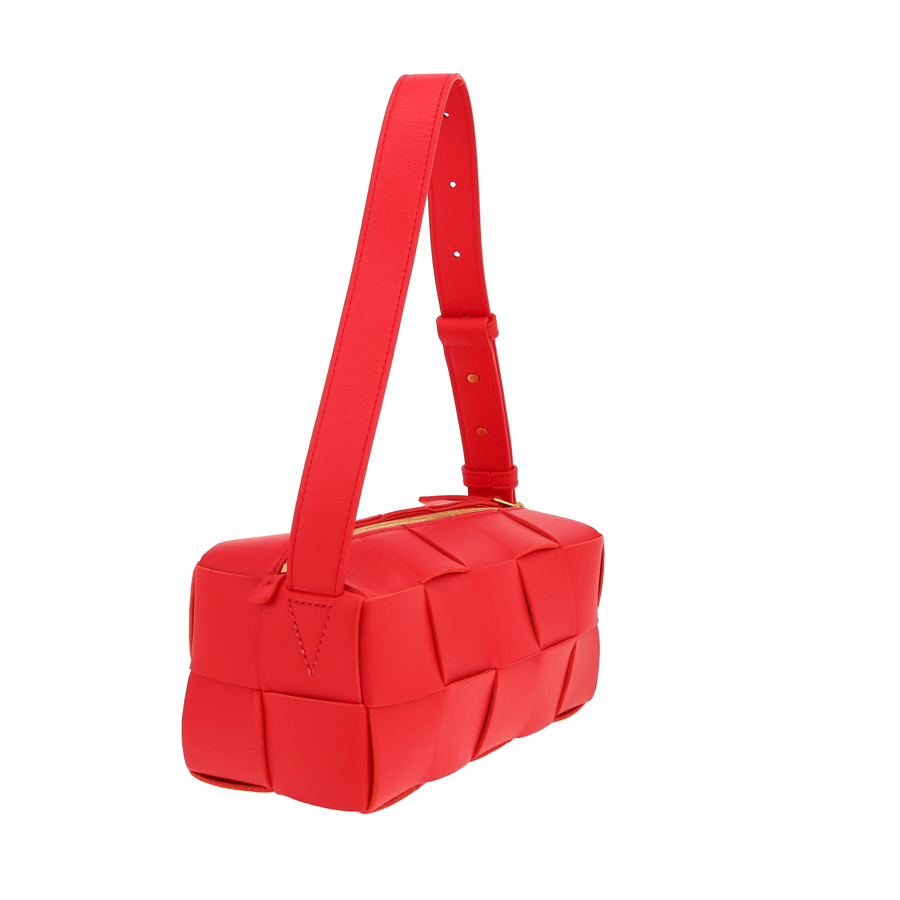 Bolso de mano Bottega Veneta   en cuero intrecciato rojo