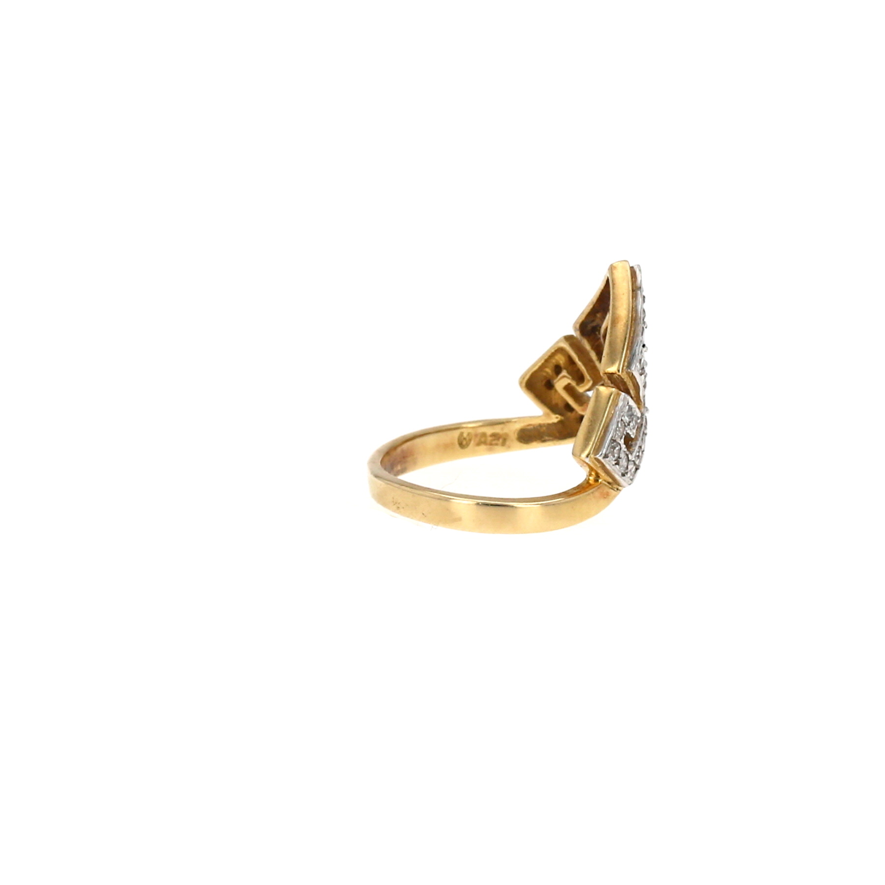 Bague Lalaounis  en or jaune, or blanc et diamants