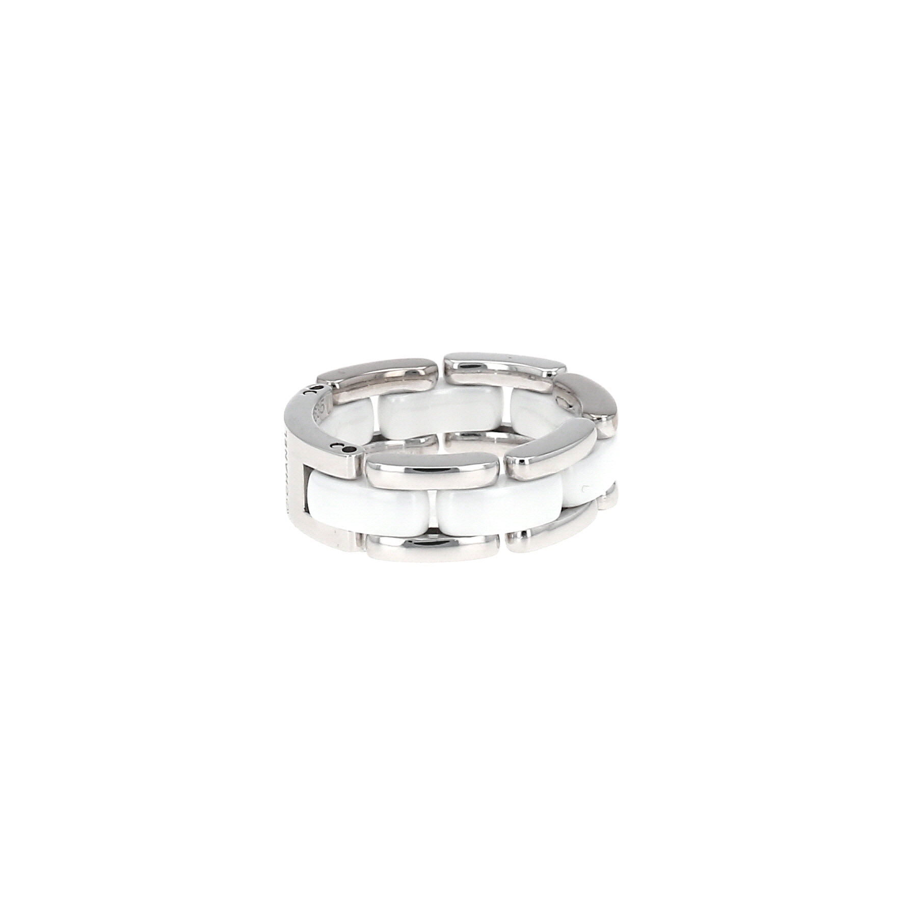 Half-articulated Chanel Ultra medium model ring in white gold and ceramic