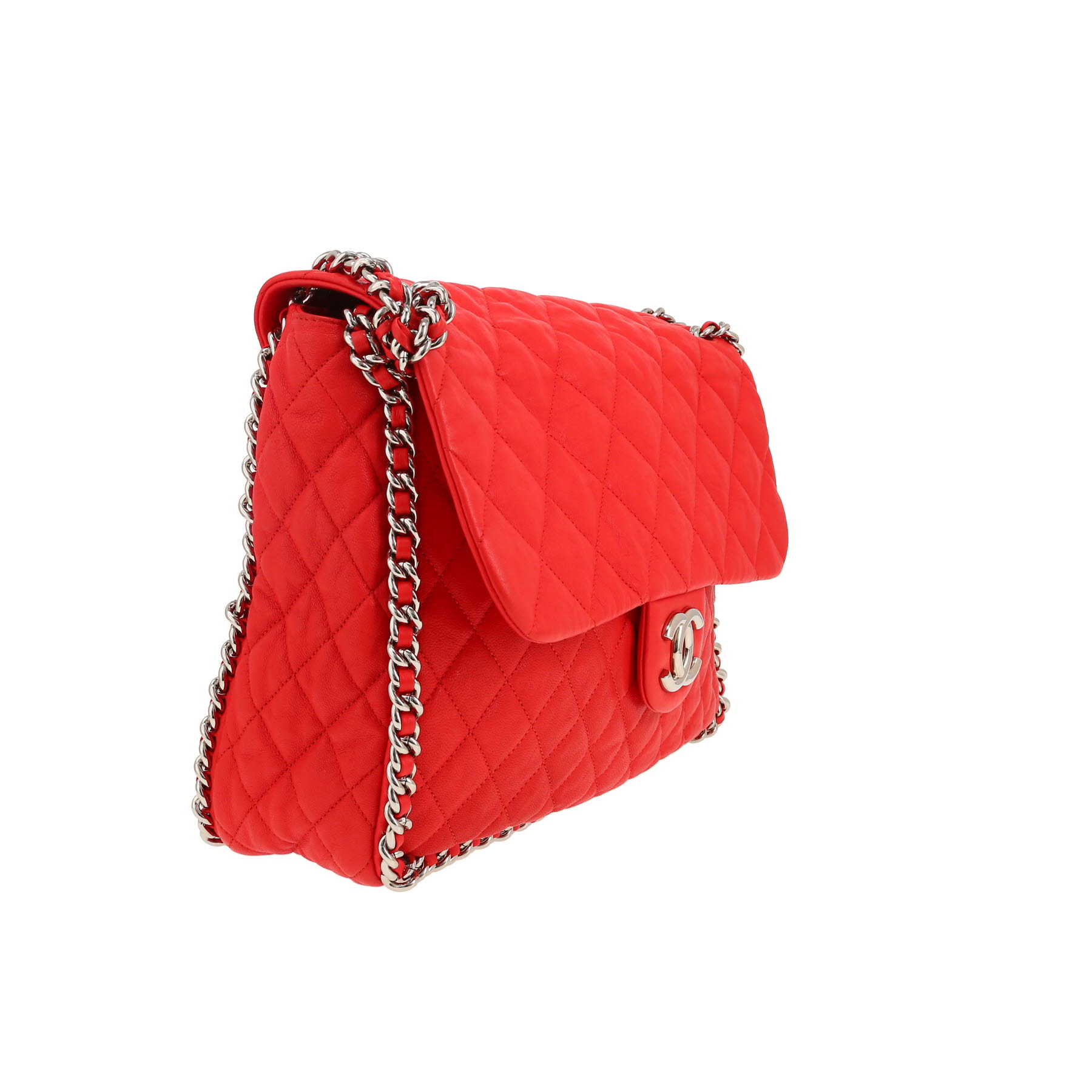 Borsa Chanel  Chain Around in pelle trapuntata rossa