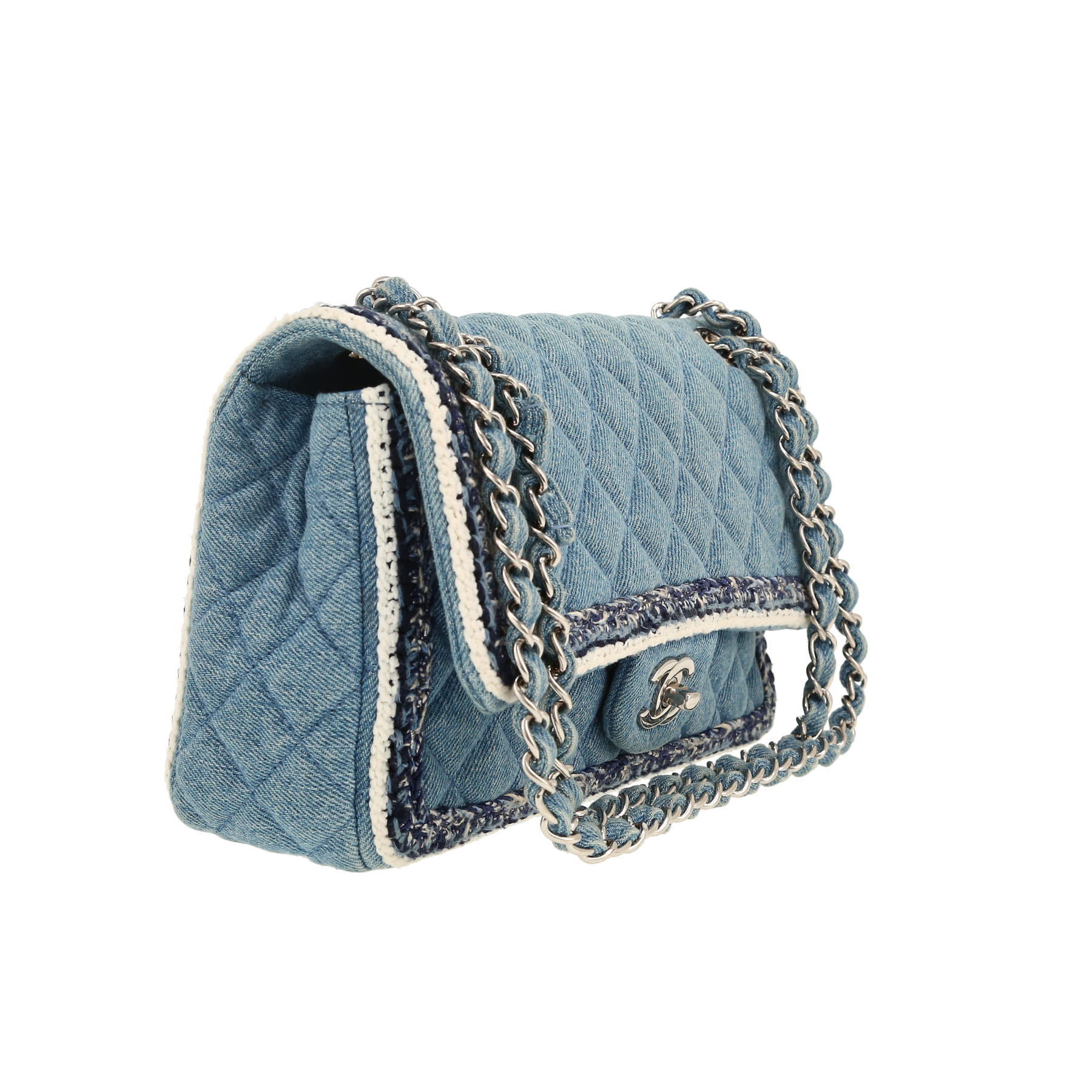 Chanel  Timeless Classic handbag  in blue denim