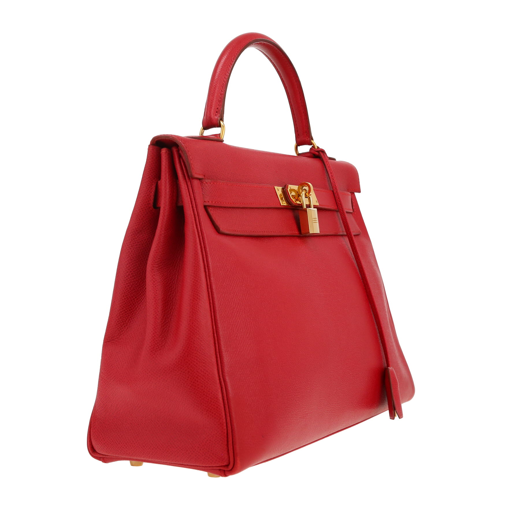 Hermès  Kelly 32 cm handbag  in red Courchevel leather