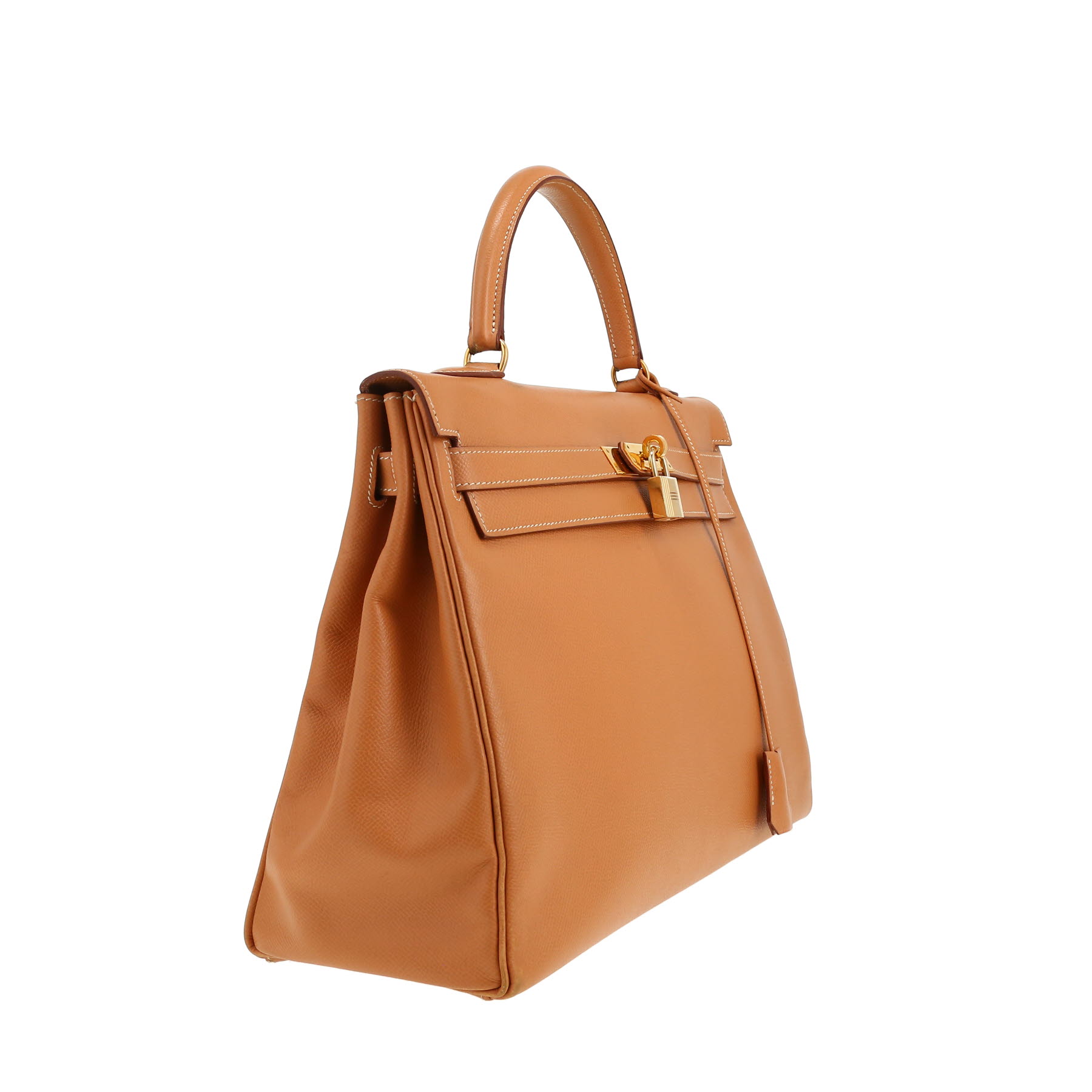 Hermès  Kelly 35 cm handbag  in gold Courchevel leather