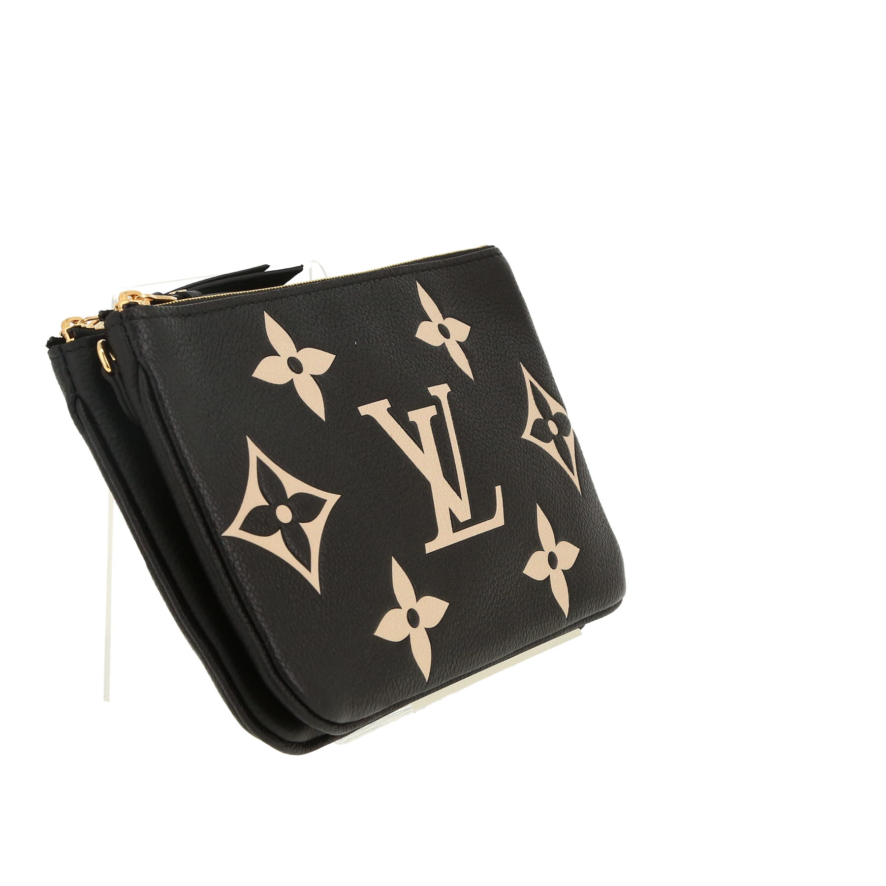 Sac bandoulière Louis Vuitton  Double Zip en cuir monogram empreinte noir