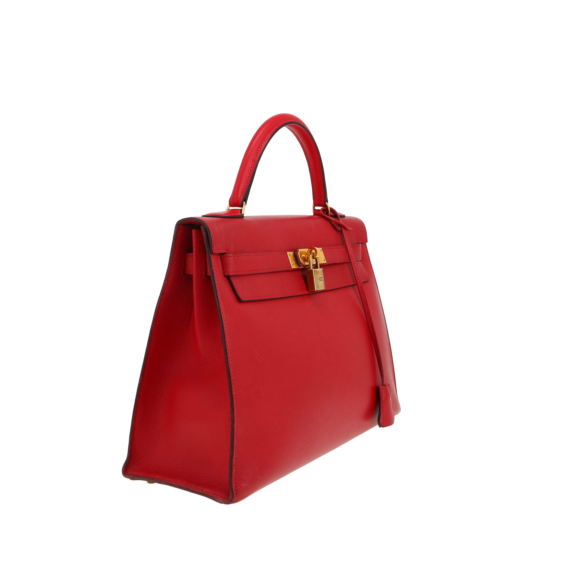 Borsa Hermès  Kelly 32 cm in pelle Courchevel rossa