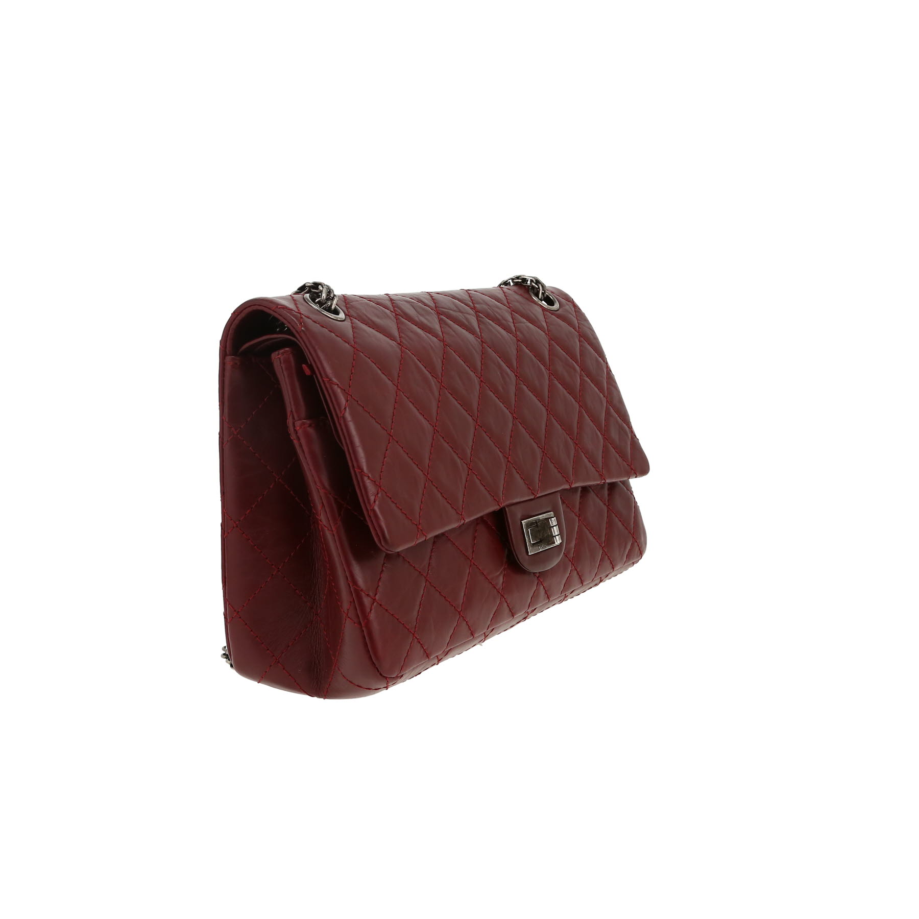 Borsa a tracolla Chanel  Chanel 2.55 in pelle trapuntata bordeaux