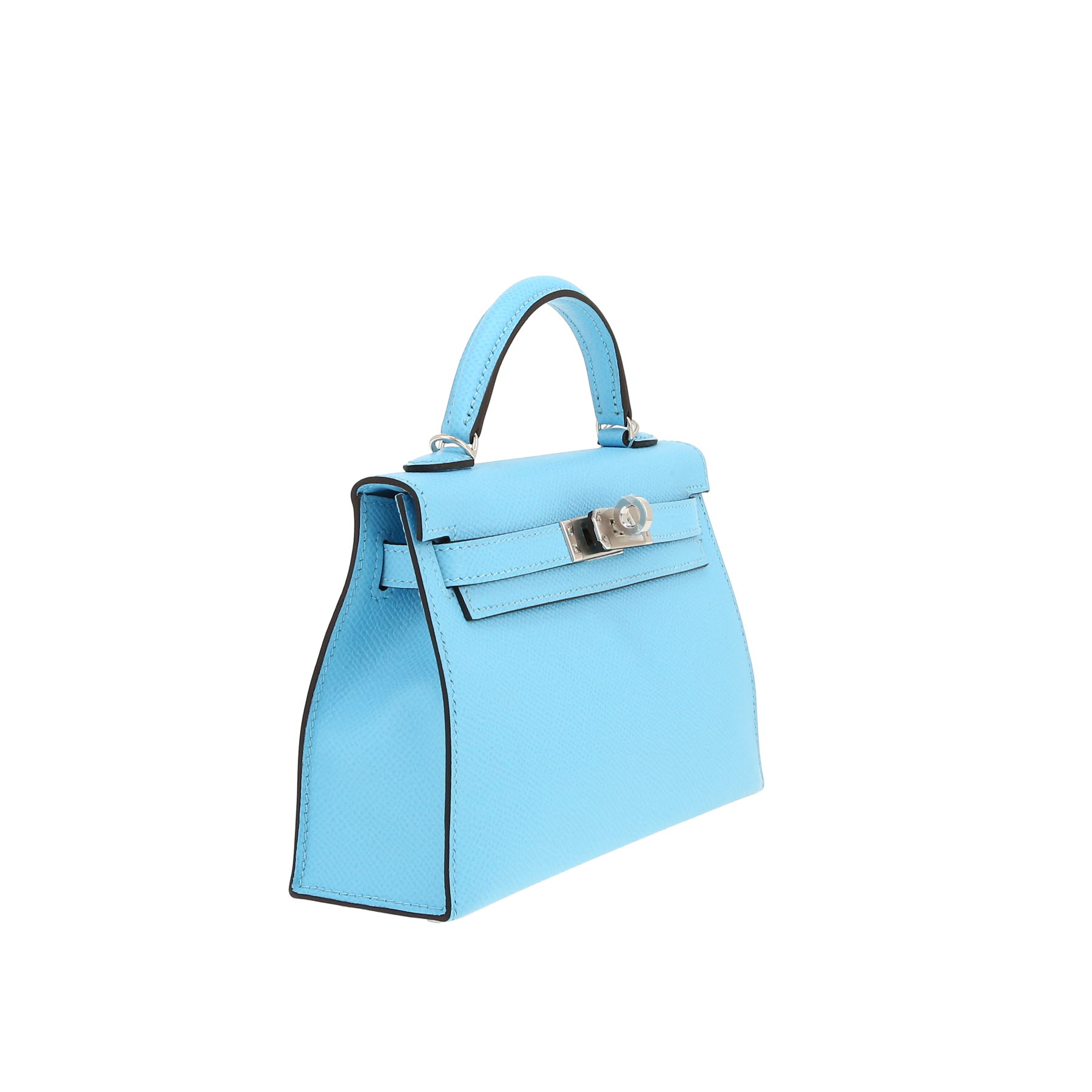 Borsa a tracolla Hermès  Kelly 20 cm in pelle Epsom blu Celeste